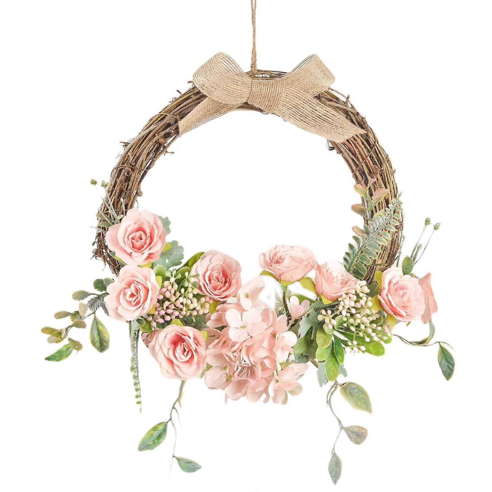 Simulation 13inch Artificial Flower Wreath Front Door Greenery Hanging Garland