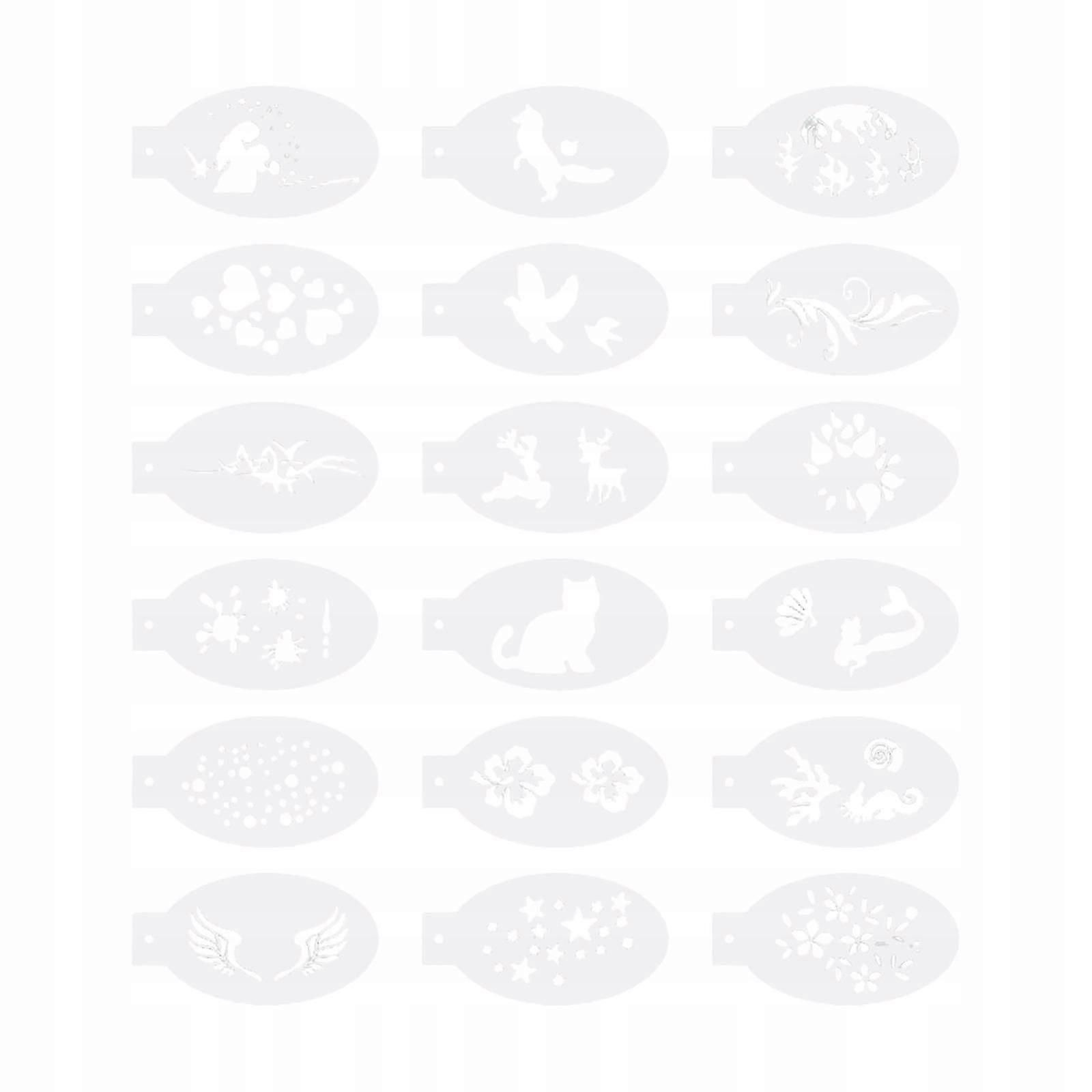 18 Pieces Face Pattern Stencils For Adults White