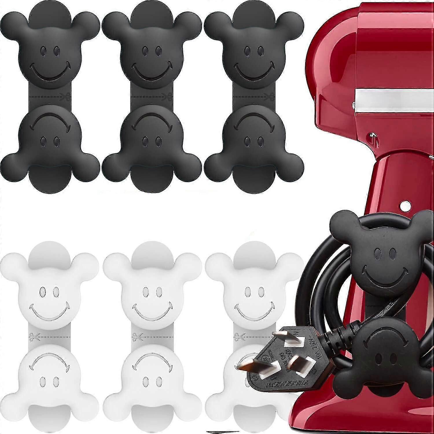 Cord Organizer For Kitchen Appliances, 6 Pcs Stick On Cord Holder Keeper Wrapper Winder, Declaration Cable Wrap For Mixer, Coffee Maker, Air Fryer, To