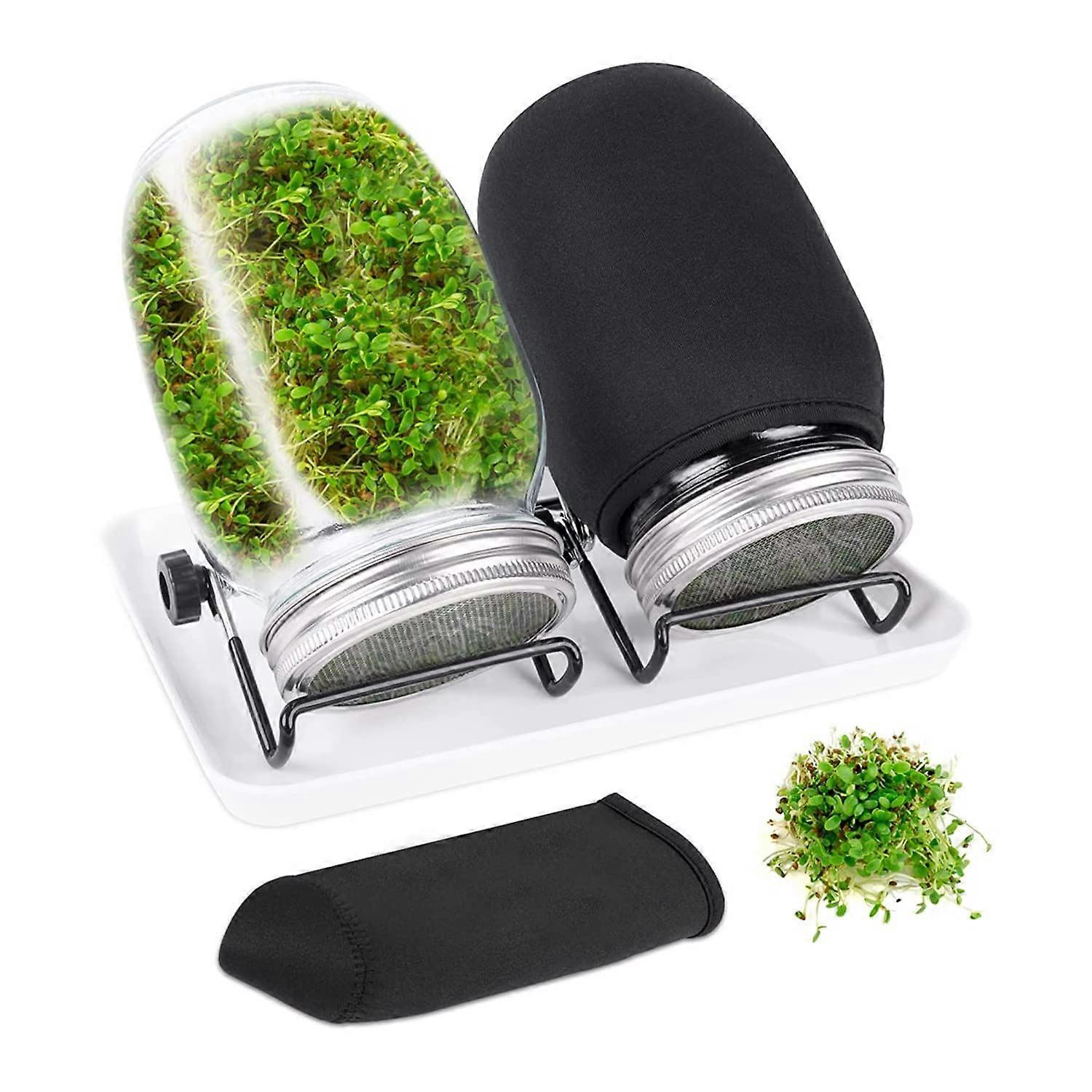 Sprout Maker With 2 Wide Mouth Mason Jars Soy Sprout Propagation Kit Seed Jar With Mesh Lids