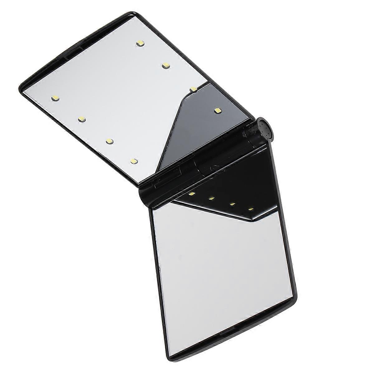 Portable LED Lighted Makeup Mirror with Rotating Design, Compact Folding Cosmetic Mirror for Travel and Low Light Makeup Application