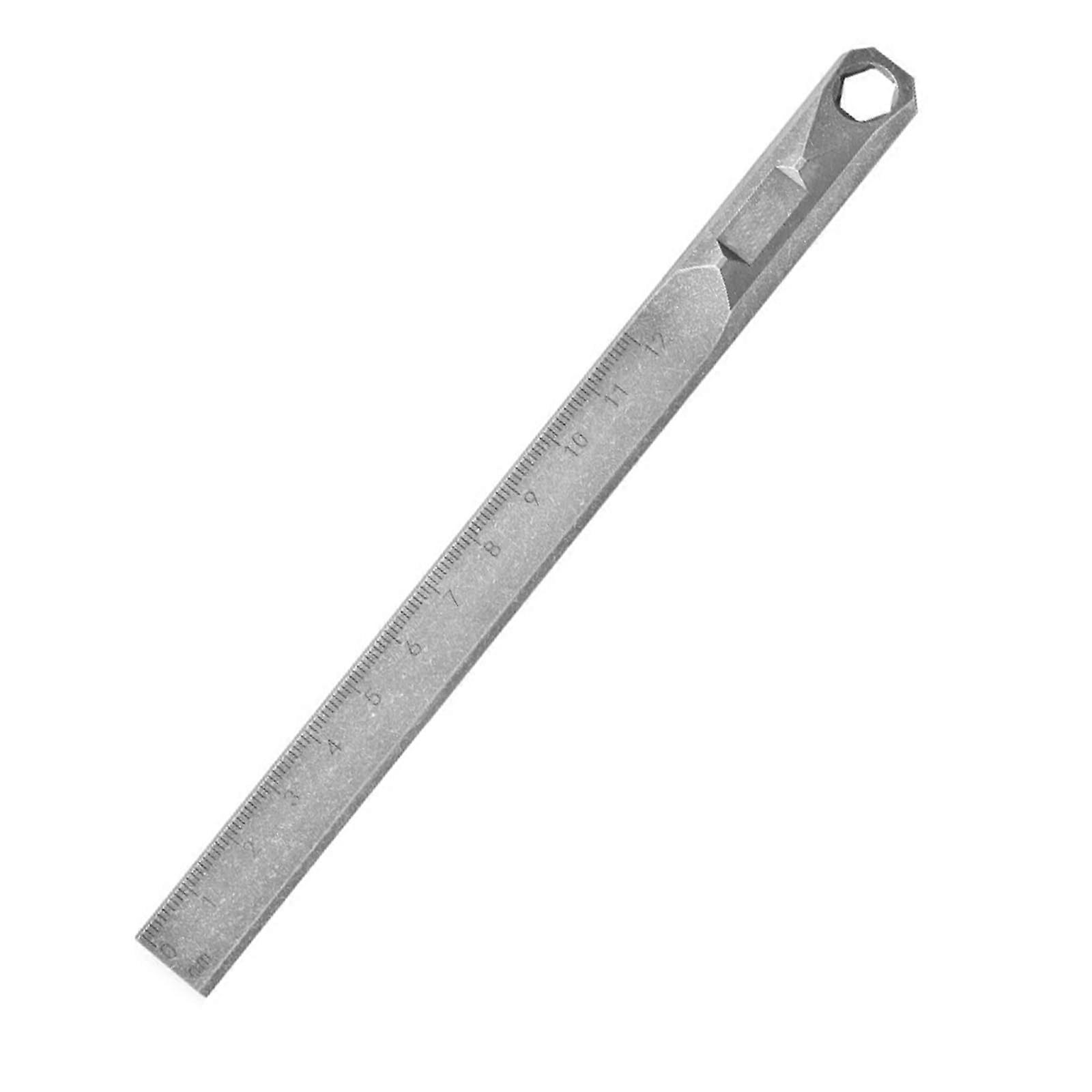 Portable Titanium Rod Measurement Hard Straight Ruler Waist Hanging Crowbar 8mm Hex Key Melt Sandblasting