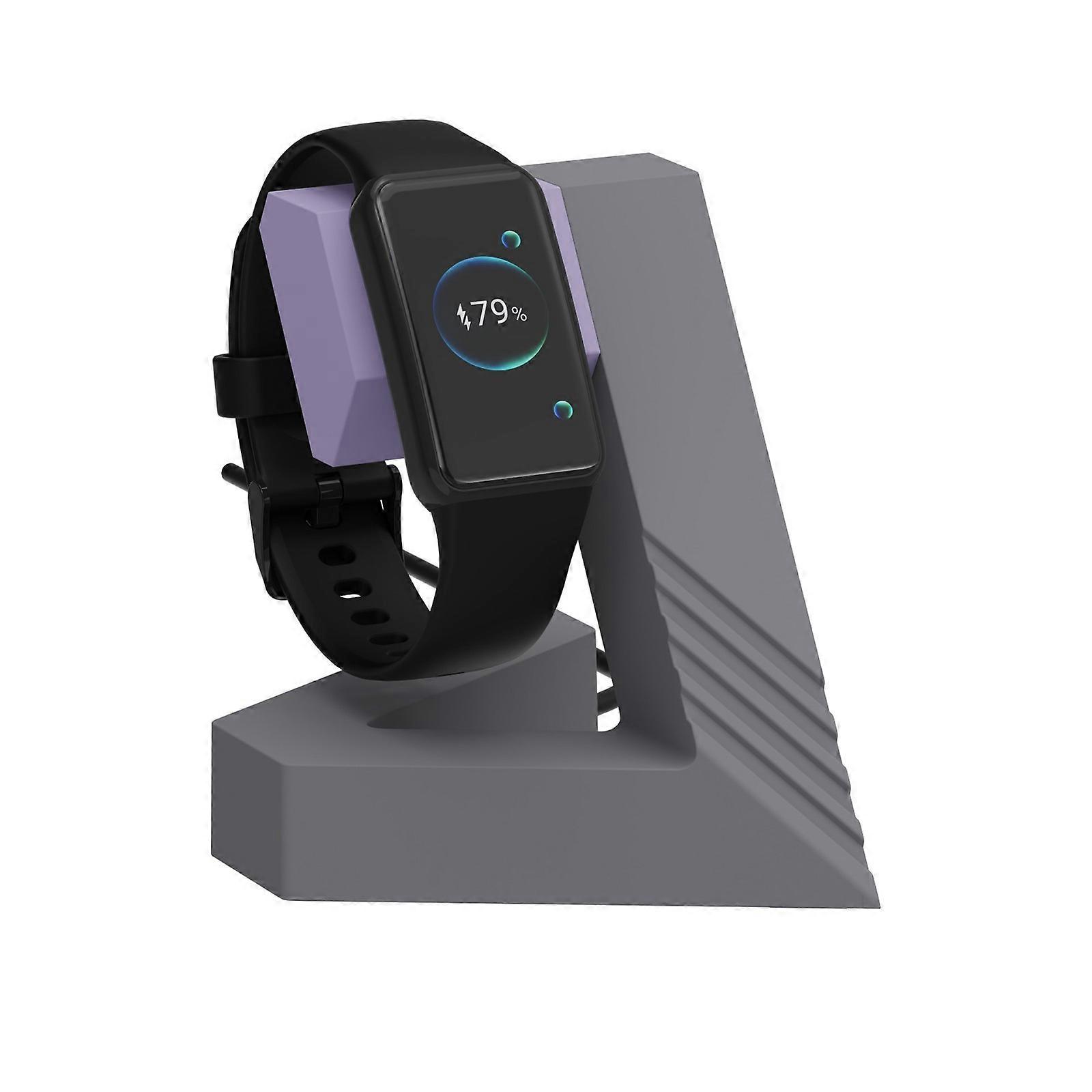 Watch Charging Base With Double Cable Slots&Ergonomic Design For Home Office With Slip Resistant Base Secure Connection Purple