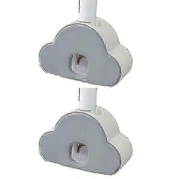 2-in-1 Wall-Mounted Automatic Toothpaste Squeezer with Toothbrush Holder