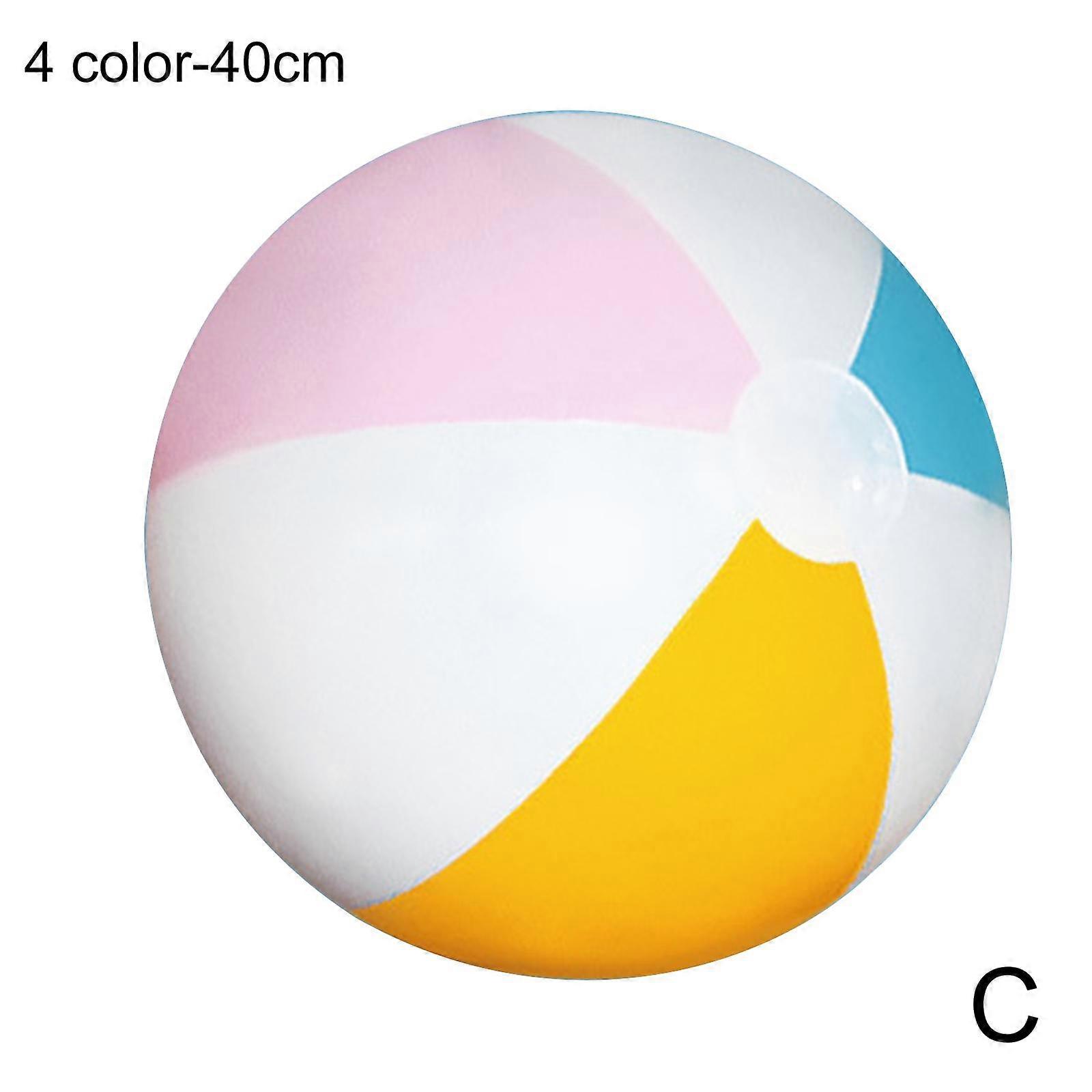 40CM 4 color ball (C) $ Inflatable beach ball colorful PVC inflatable six-piece ball Hawaiian seaside water ball swimming pool party toy ball