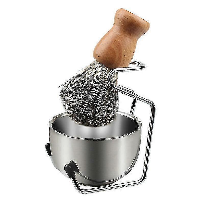 男性用 ウェットシェービングキット アナグマブラシ スチールボウル&スタンド (3本セット)
