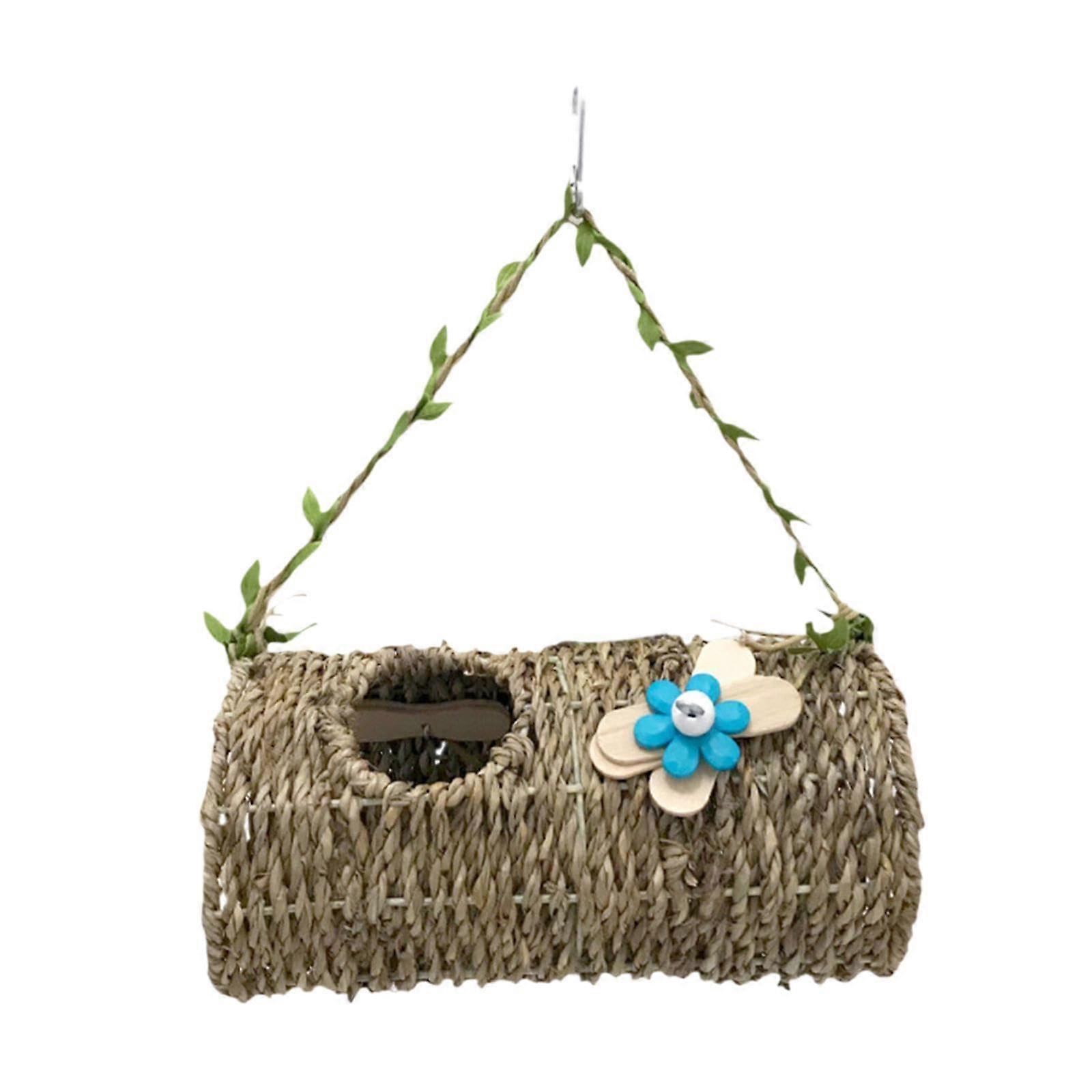 Bird Nest Hut for Small Animals, Woven Resting House for Hamsters, Canaries and Lovebirds, 1 Piece, Bird Cage Accessory