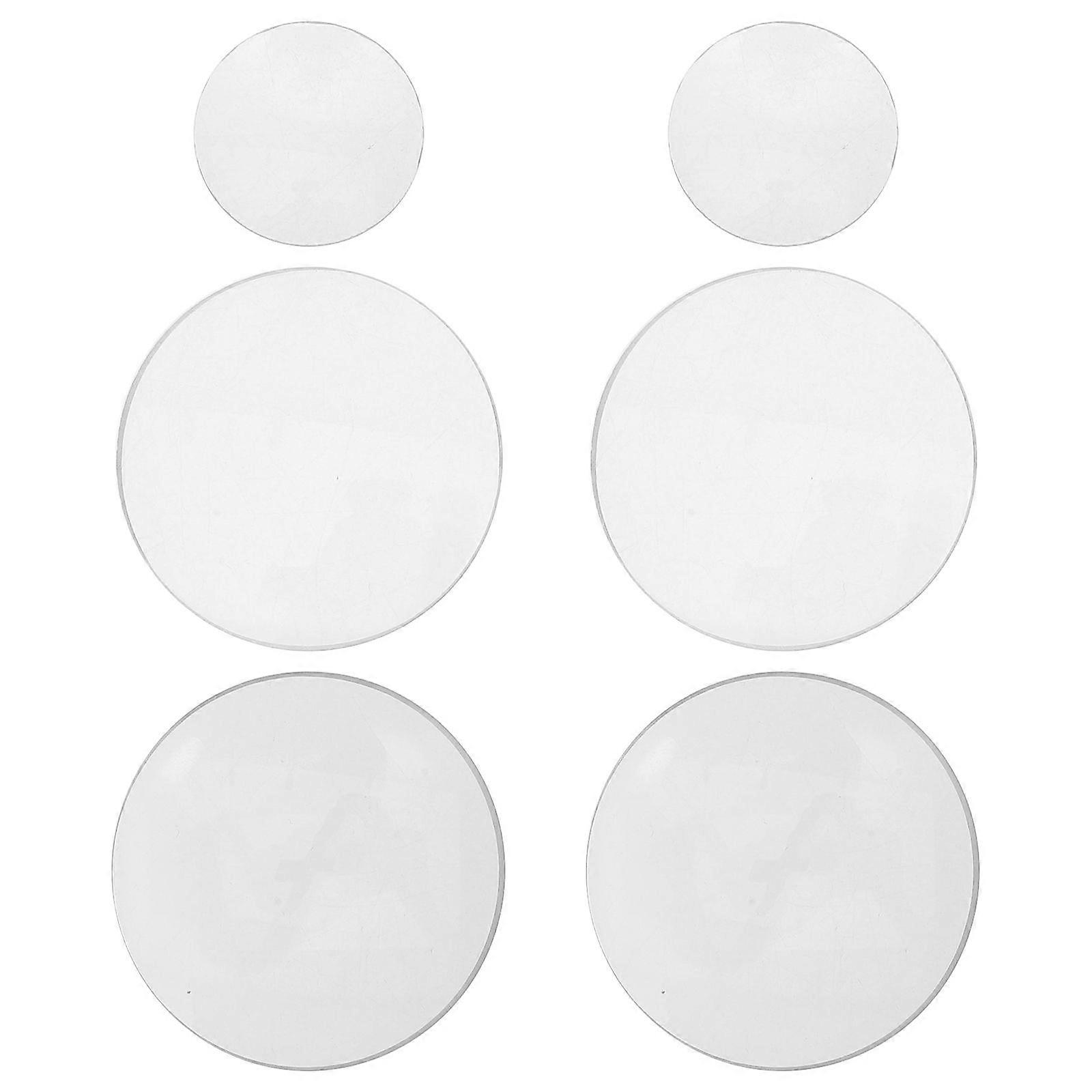 6pcs Double Convex Glass Lens Optical Lens 3cm/5cm/5cm Diameter 50mm/100mm/300mm Focal Length for Labs