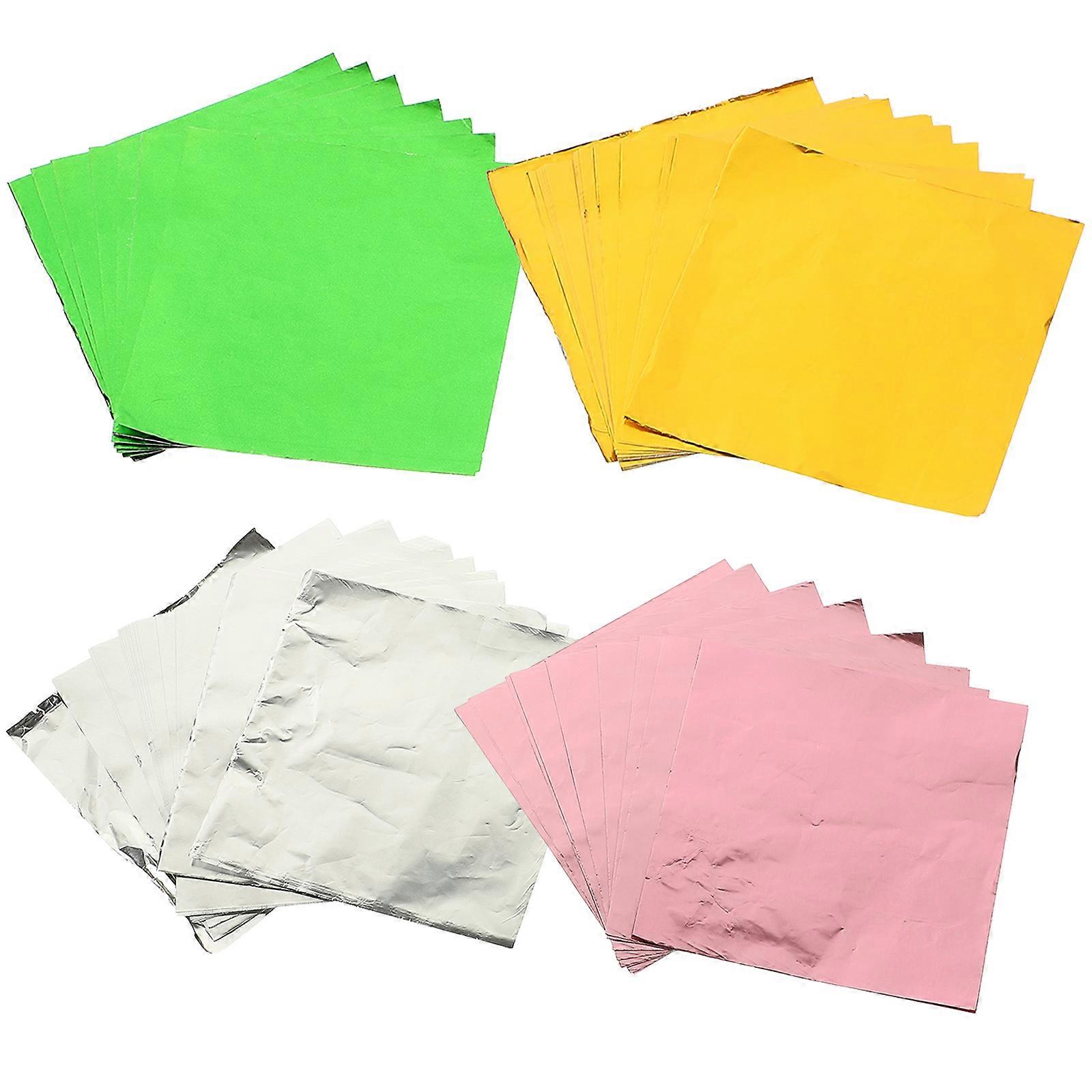 Chocolate Foil Wrappers Candy Wrapping Paper Aluminum Foil Packing Paper Food Grade Technology 10x10x0.1cm 400Pcs
