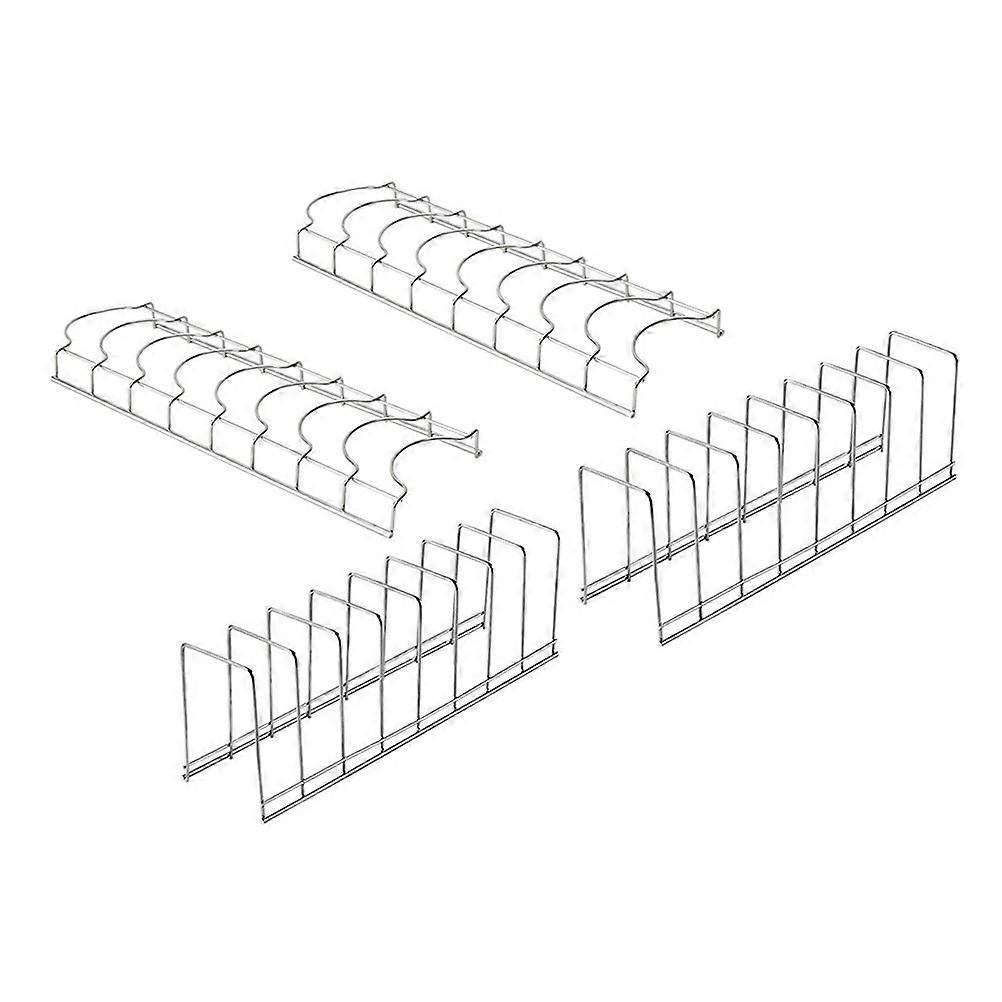 Dish Draining Rack Dish Drainer Drying Rack Kitchen Utensils Silver 30.00X10.00X7.00CM Water Drainage 4Pcs