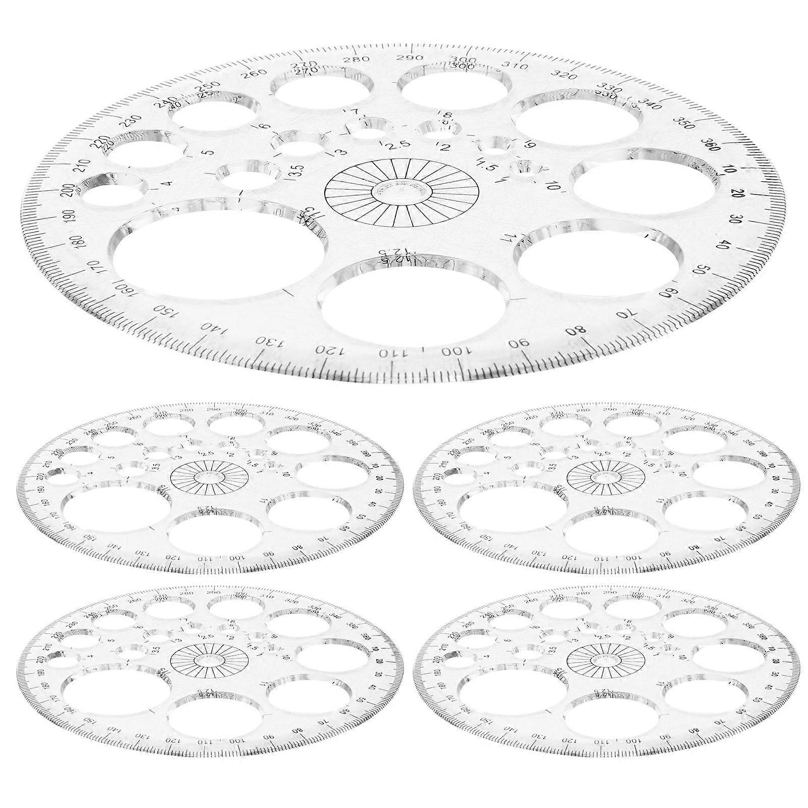 360 Degree Protractor for School Circular Design for Interior Designers Angle Measurement 6Pack