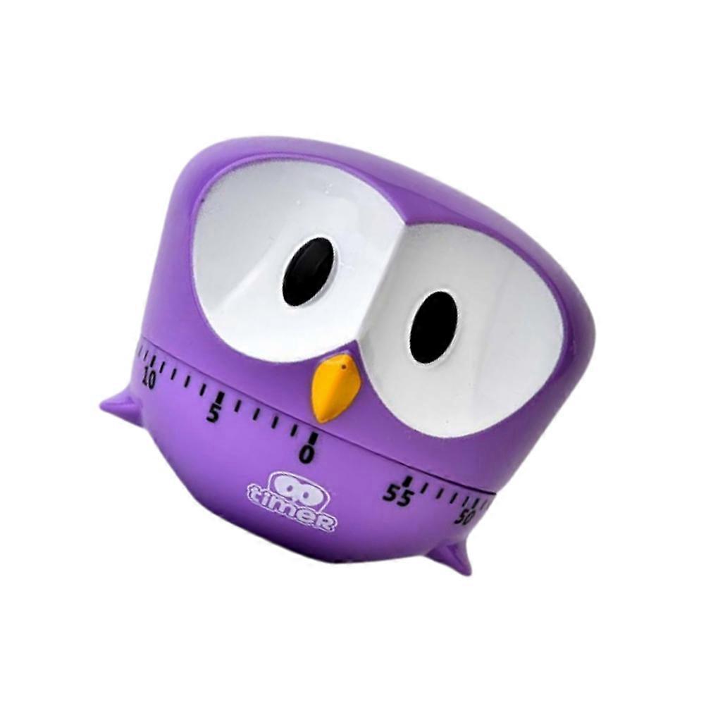 Household Countdown Timer Purple Big Eye Eagle Shaped Kitchen Mechanical Timer for Home Use 1Pack