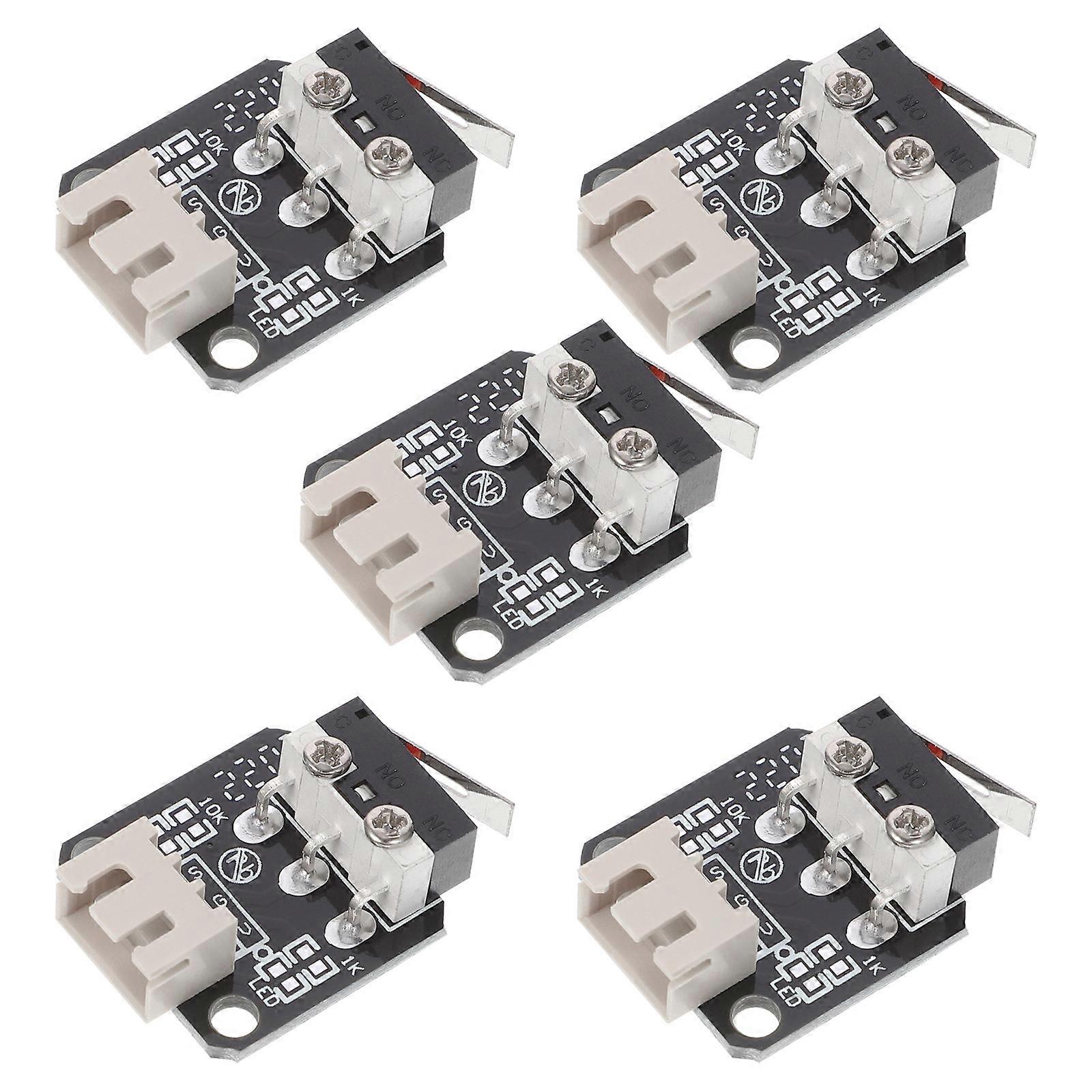 Endstop Limit Switch For 3D Printer Users 2.8X2X0.8CM Black Compact Design 5Pcs Plug And Play