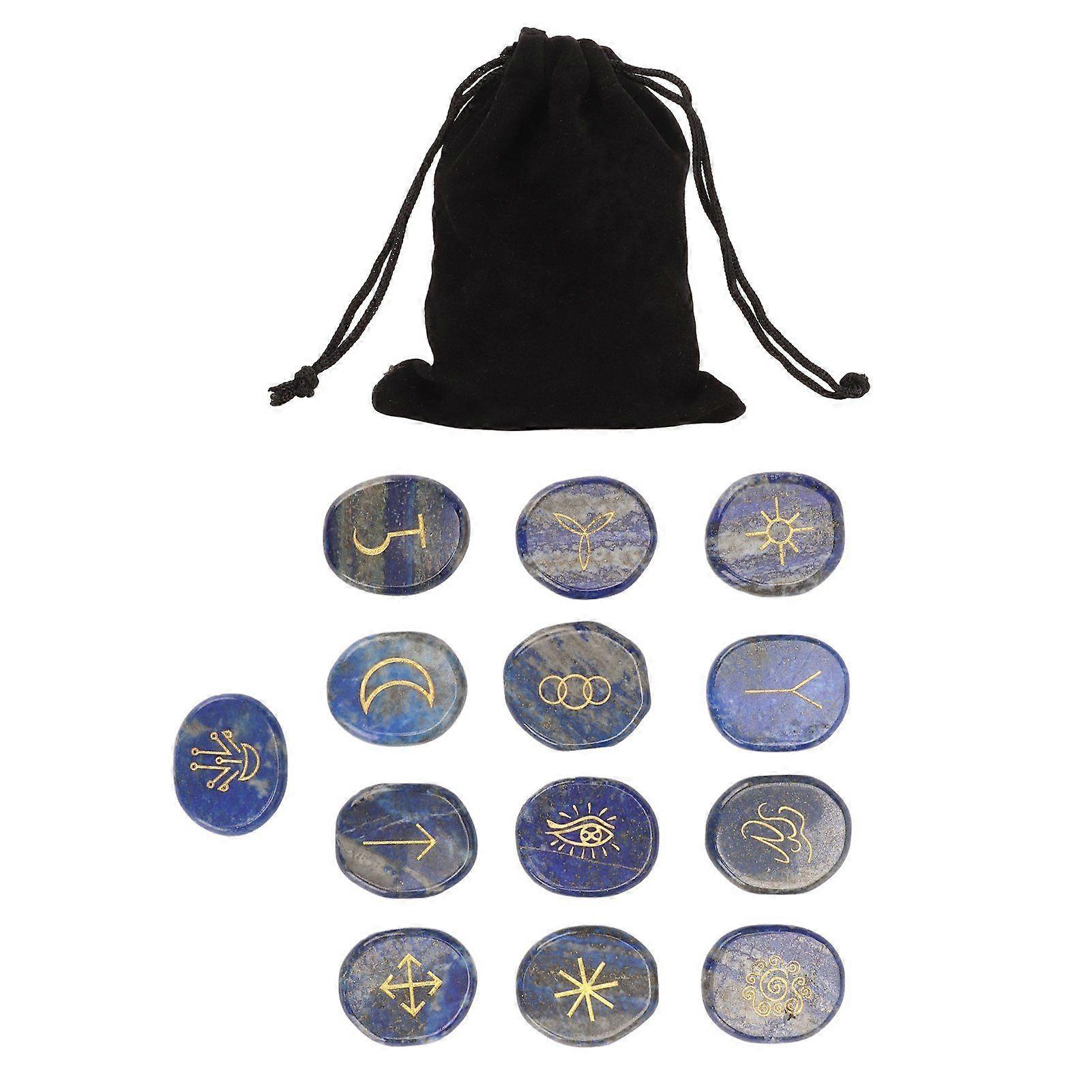 2025 Latest Model 13Pcs Rune Jadestone Stones Set Witch Divination Healing Ene...