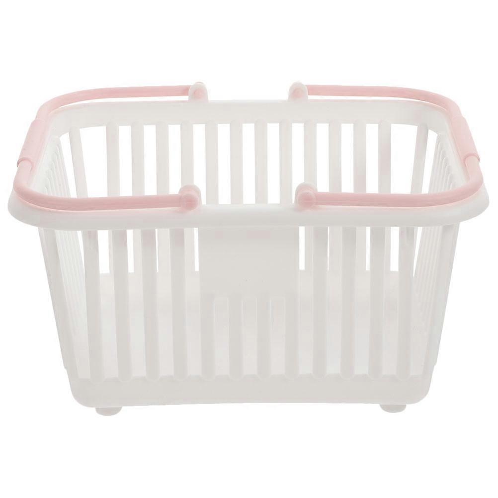 Storage Baskets Plastic Mini Storage Baskets Compact Style Rectangular Shape White Color Easy to Carry Portable Lightweight 1 Set