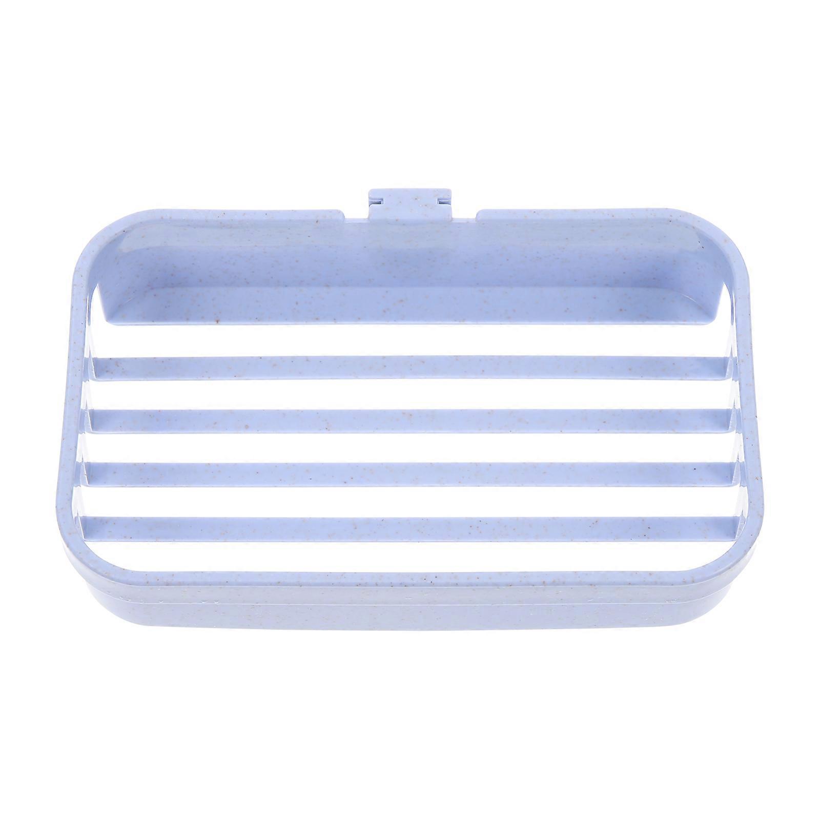 Draining Tray Punch-Free Adhesive Soap Holder Prevent Slipping Smooth Surface Mounting 1Set