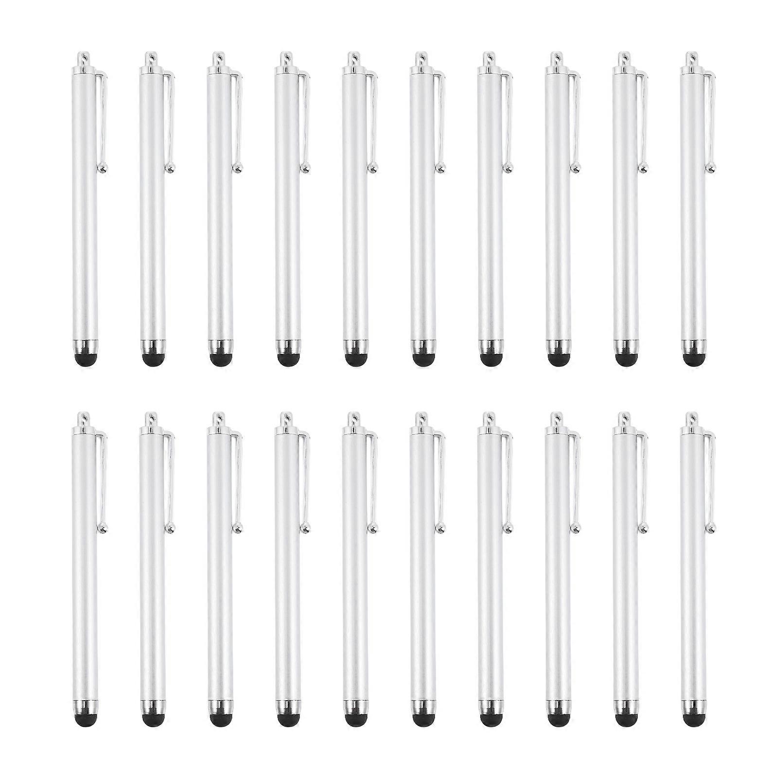Silver Aluminum Stylus Pen with Softer Nib for Touch Screen Compatible with Phones and Tablets 20 Pcs