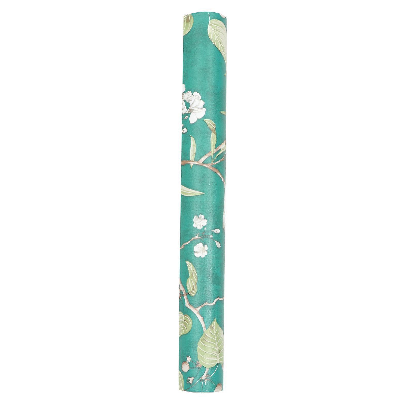 Self-Adhesive Green Wallpaper Chinese Style for Living Room 1000X45Cm Easy to Remove 1 Roll