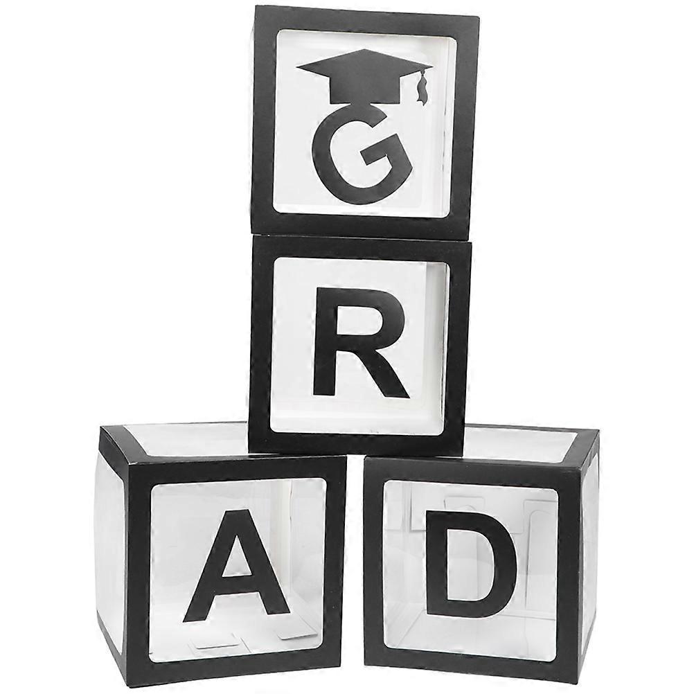 Graduation Balloon Boxes Graduation Party Balloon Box Modern Style Black 30X30X30CM 4Set