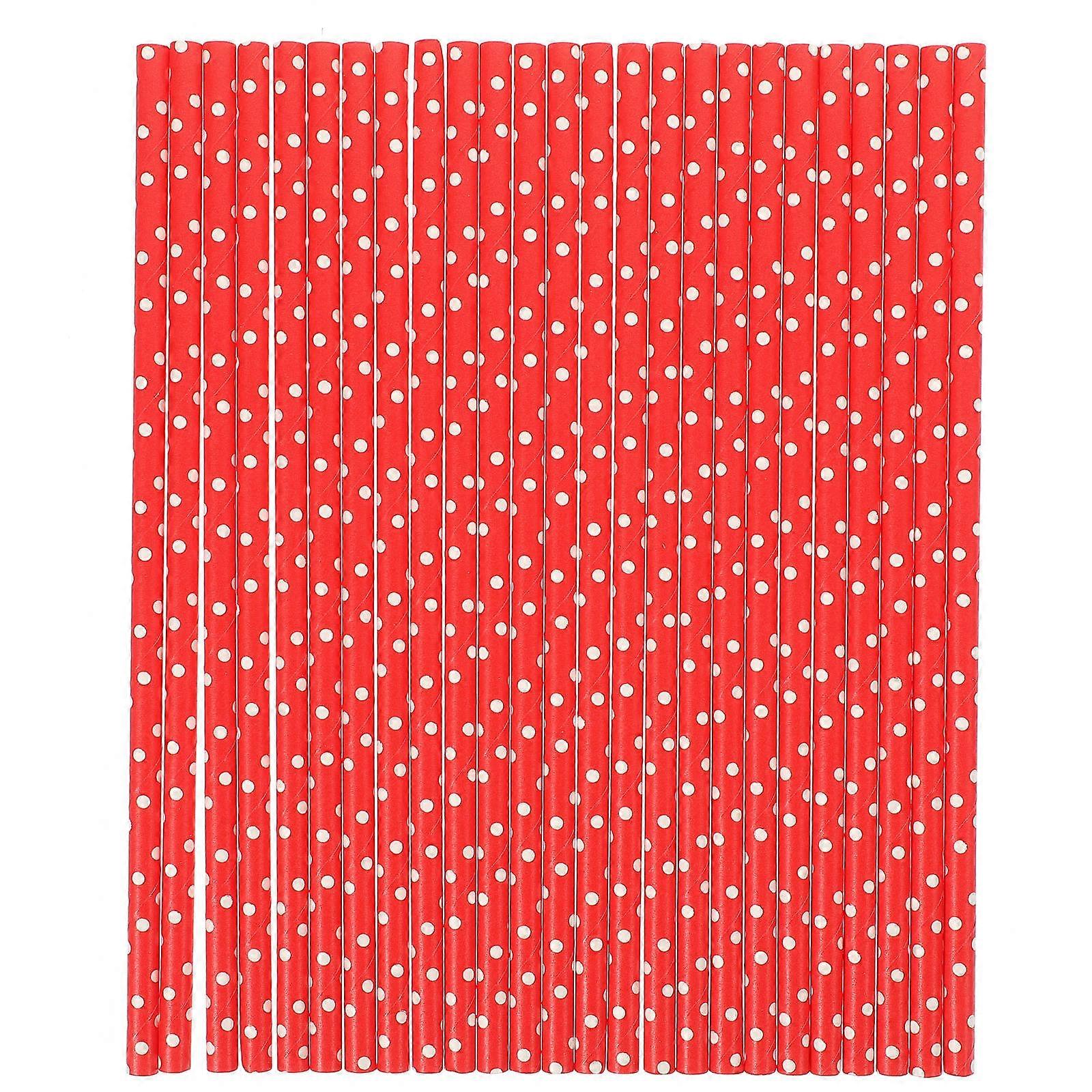 Birthday Paper Party Use Red 19.7X0.6CM 100Pcs