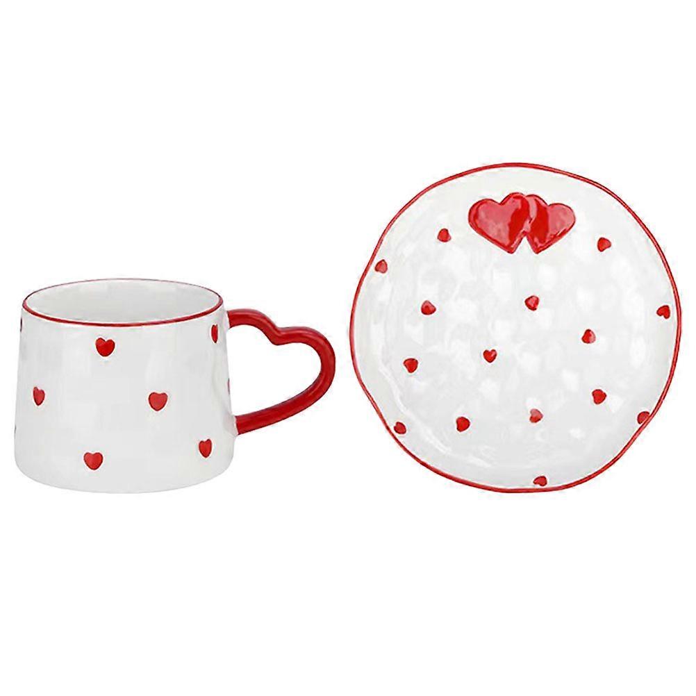 Drinking Coffee Mug Valentine Mug Heart Use 1 Set