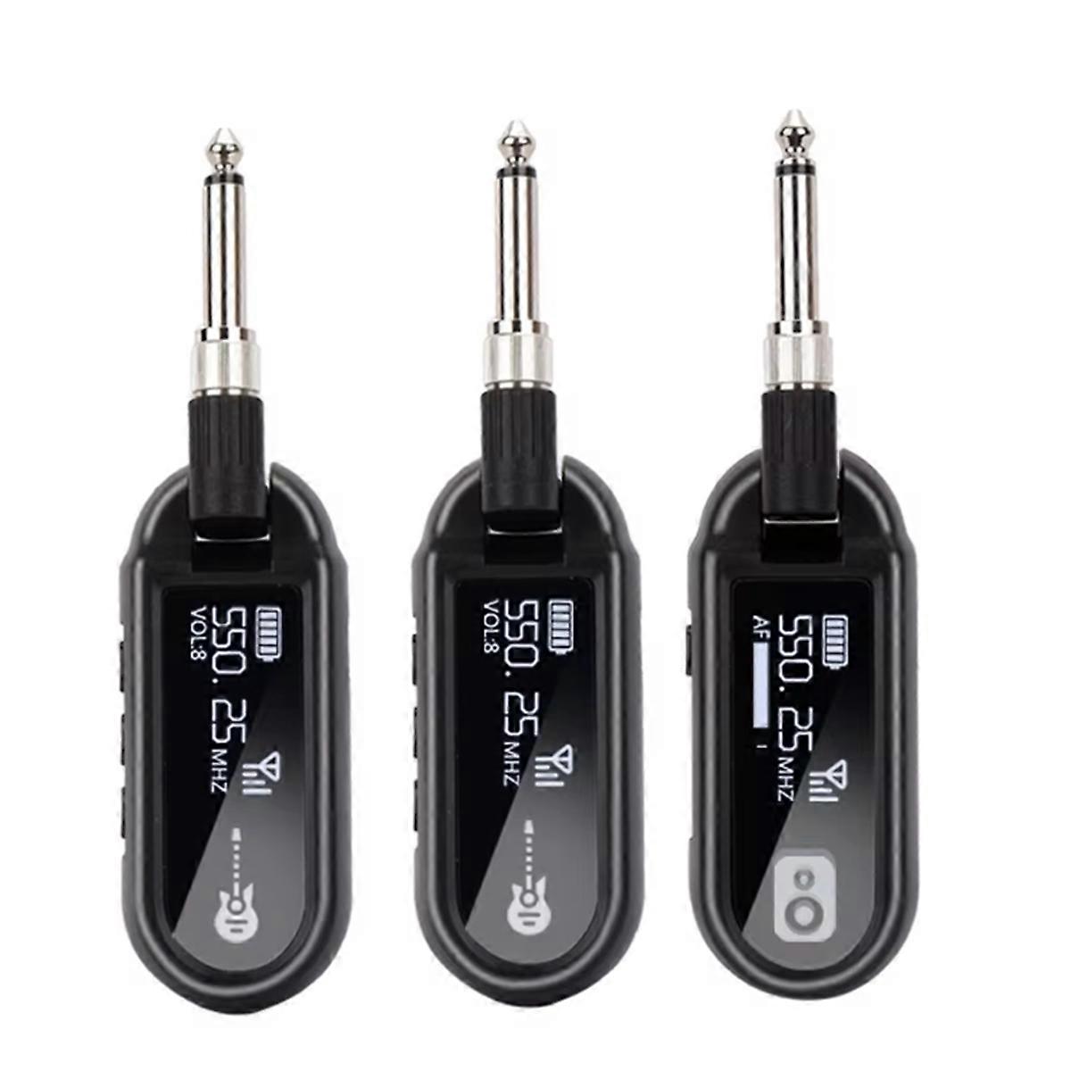 M02 UHF Guitar Wireless Transmitter/Receiver 30m Range Active Noise Cancelling Type-C Charge 8H Battery Multi-Unit Use