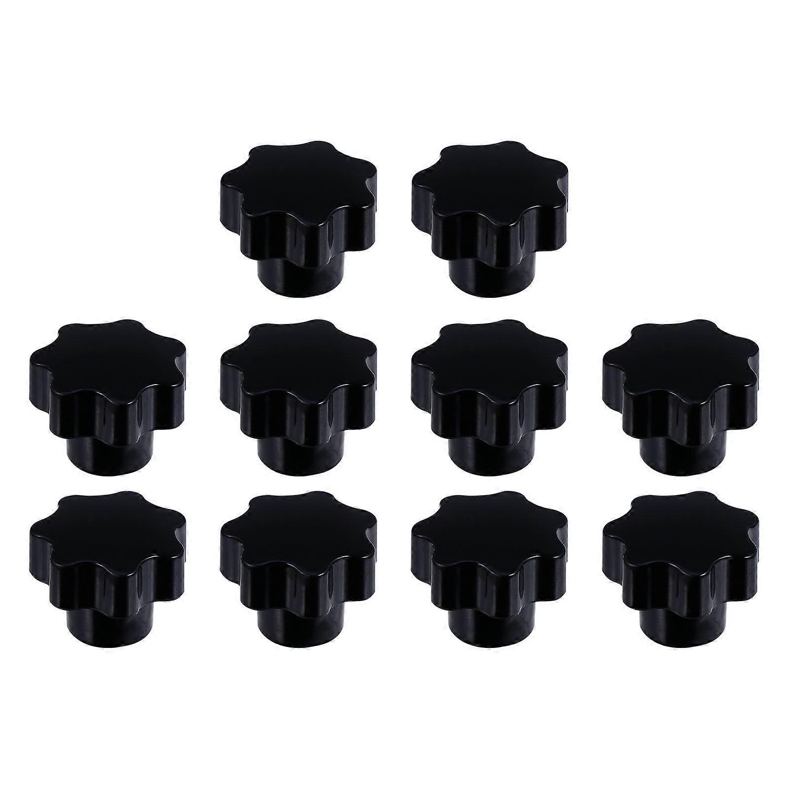 10pcs Star Shaped Plastic Knobs with Thru Hole Design for Machine Tools, Furniture, and Equipment Handles