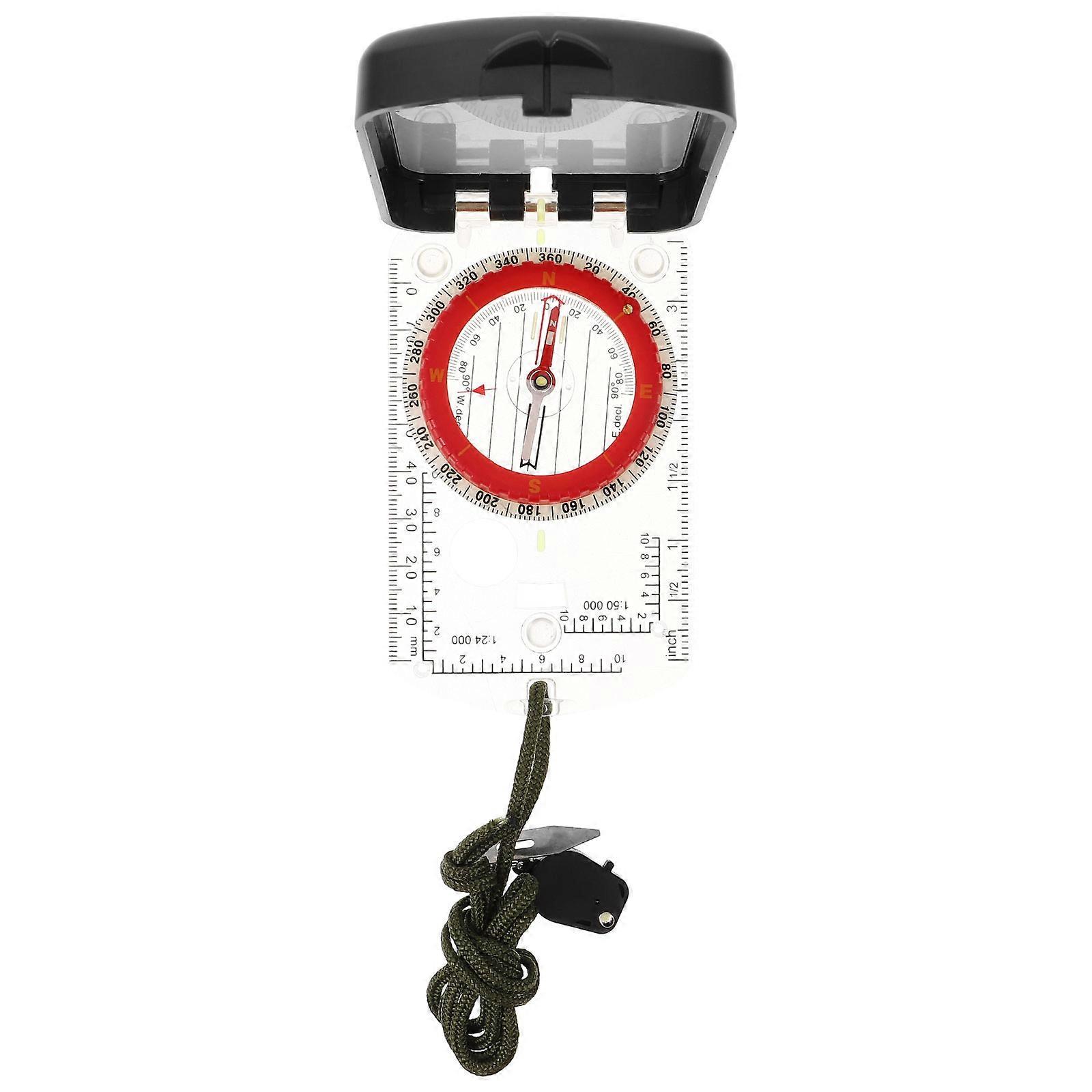 Orienteering Compass High Precision Compass Outdoor Tool Compact Design Navigation Ruler Measurement Luminous North Pointer 1Set