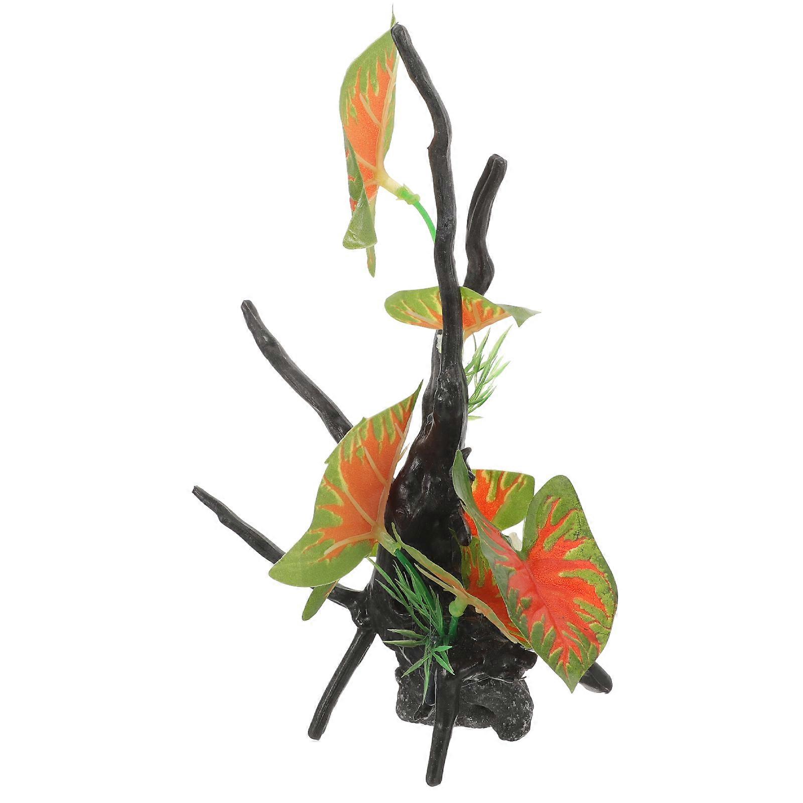 Artificial Plants Aquarium Decorations Fish Tank Ornament Non-Fading Realistic Shape Multi 1Pack