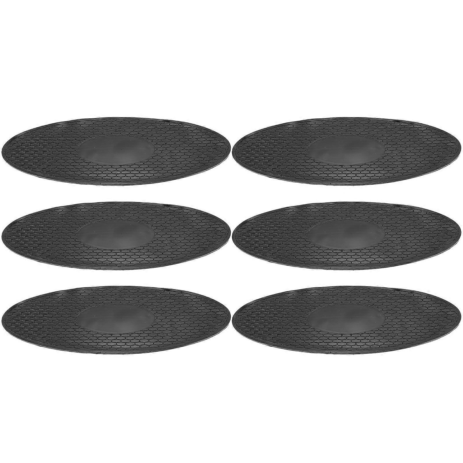 6pcs Oval Silicone Smartphone Slip Mats for Car Dashboard – High Temp Resistant, Non Slip Durable Pads for Vehicle Center Console, Home & Office Use