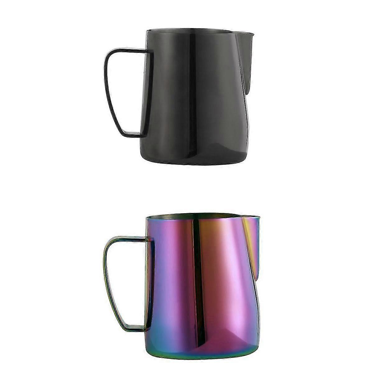 2pcs Espresso Lait Moussage Pichet Inoxydable Latte Art Café Pichet 350ml