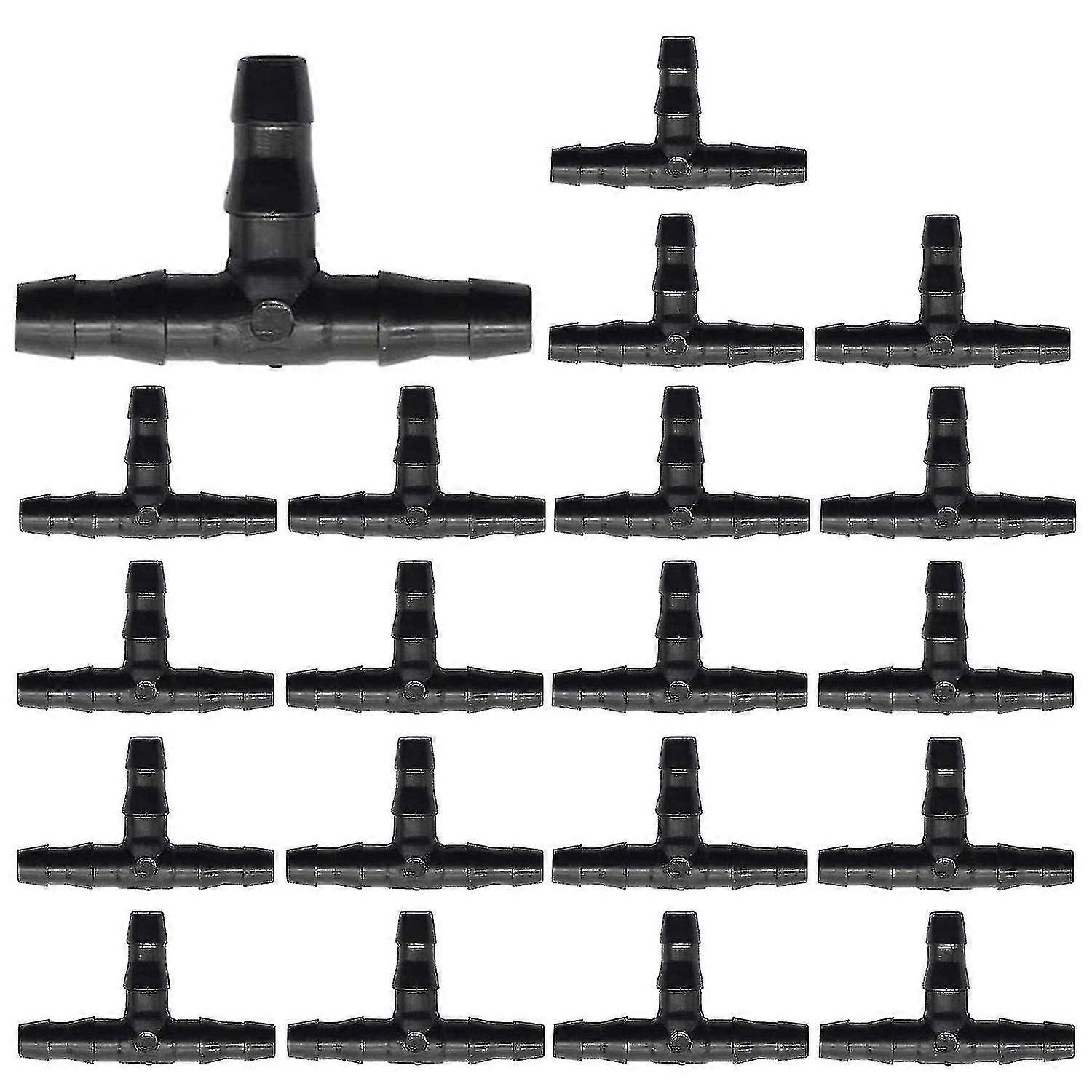 150 Pcs 1/4inch Universal Barb Tee Fittings With Barbs, For 1/4inch Drip Irrigation Pipes For Flowe