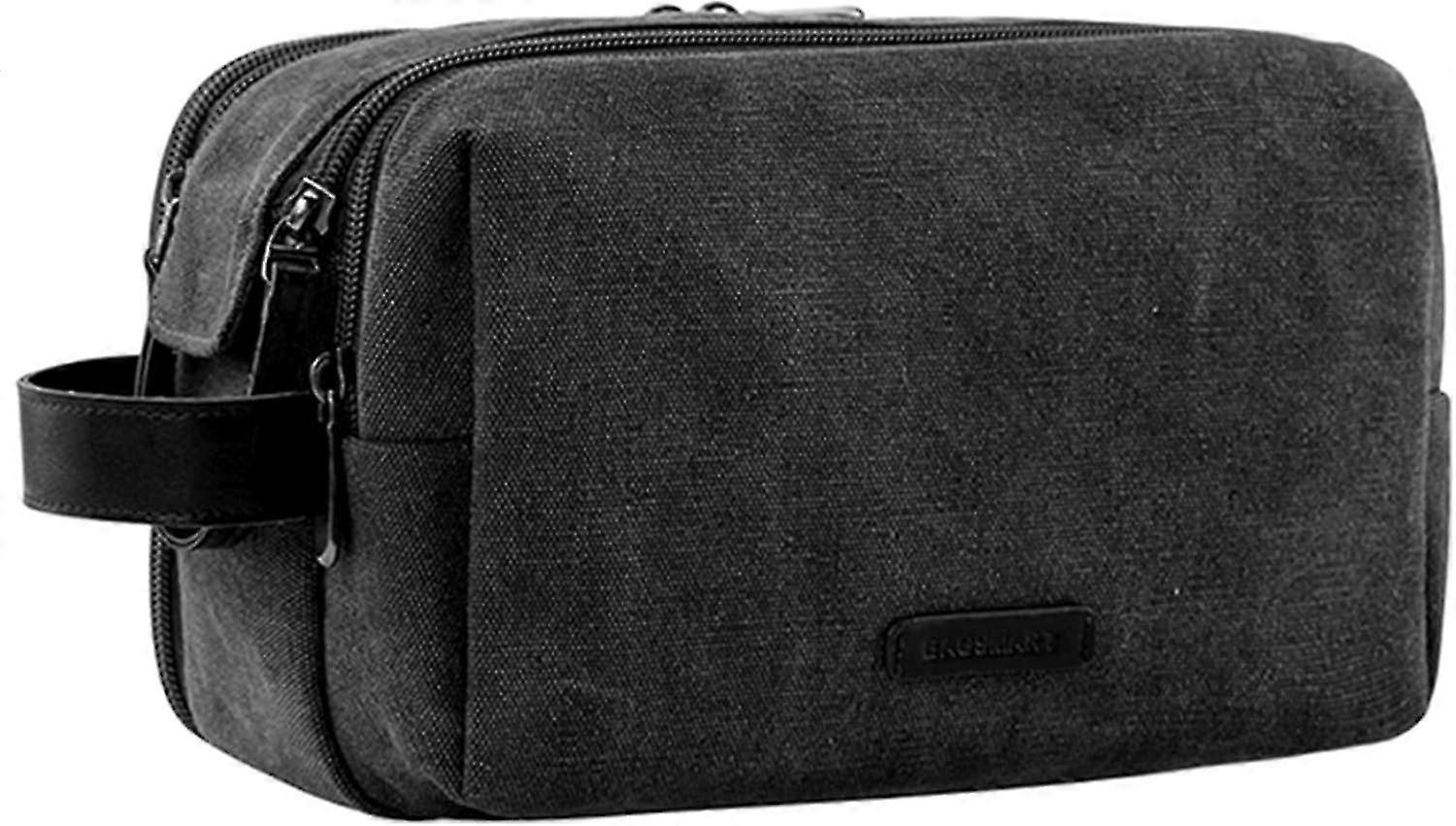 Toilettaske i lærred til mænd sort