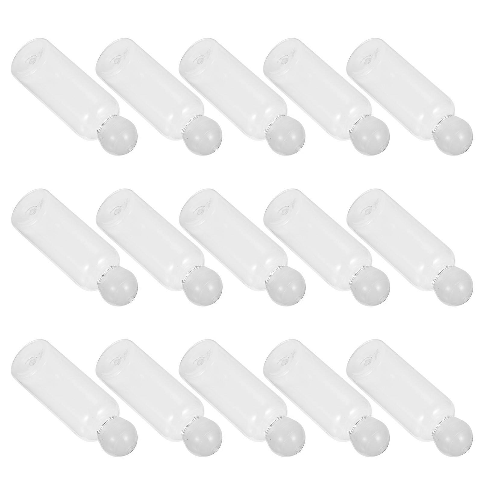 15Pcs 50ml Plastic Refillable Cosmetic Bottles with Mushroom for Storage