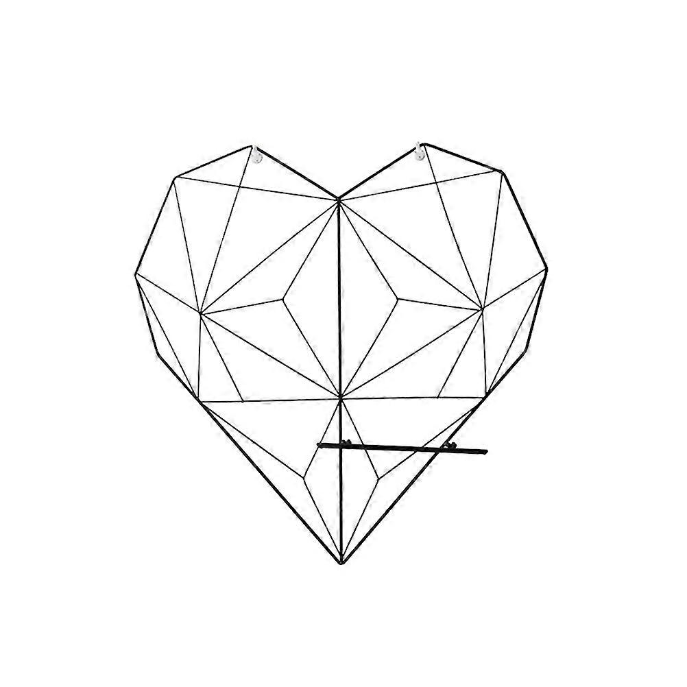 Wire Photo Grid Heart Shaped Shelf Wall Photo Grid Metal Mesh Grid Wall Pictures Shelf Holders 1Set