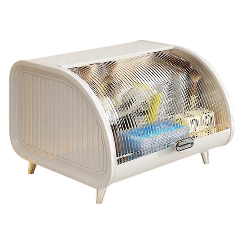 Make-up-Organizer For Vanity Table Cosmetic Storage And Skincare, White Lid Compartments Display Organizer