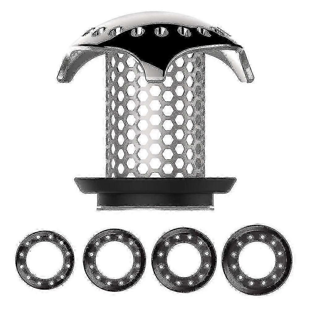 Stainless Steel Drain Protector/Strainer for Easy Cleanup of Hair Trap in Shower Drain