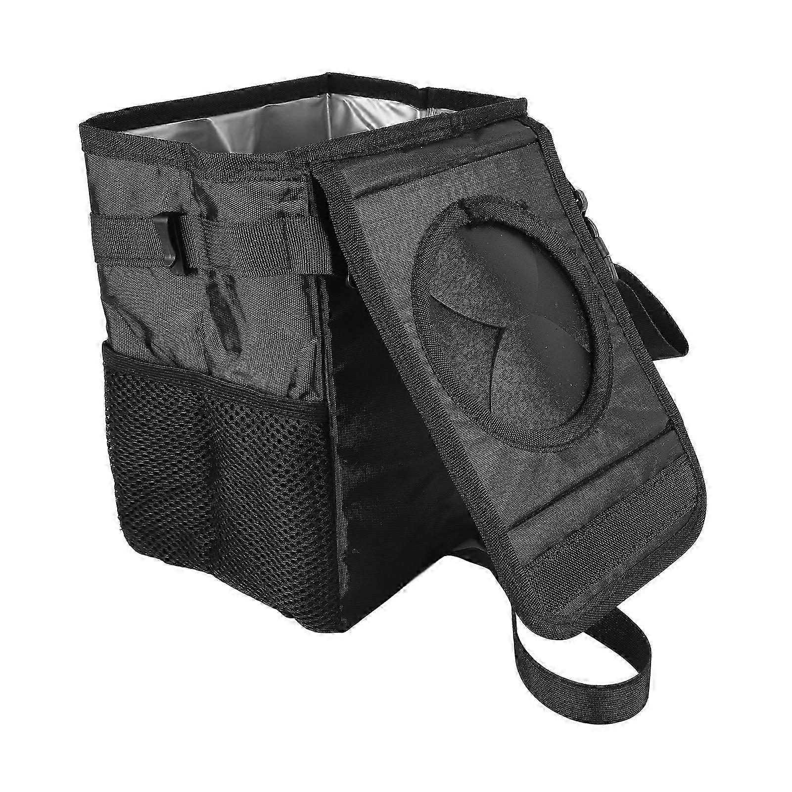 Multifunctional Oxford Cloth Car Trash Can - Waterproof Folding Garbage Bin with Adjustable Straps