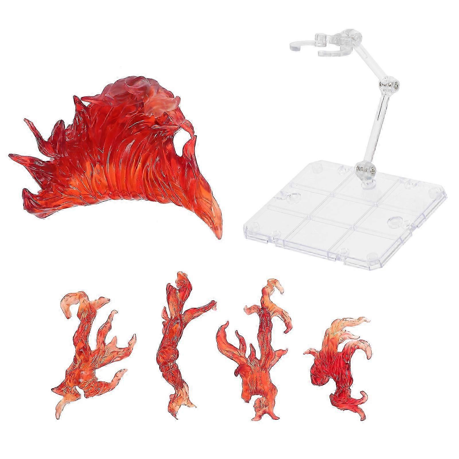 Sturdy Clear Action Figure Stand with Red Base for Model Display
