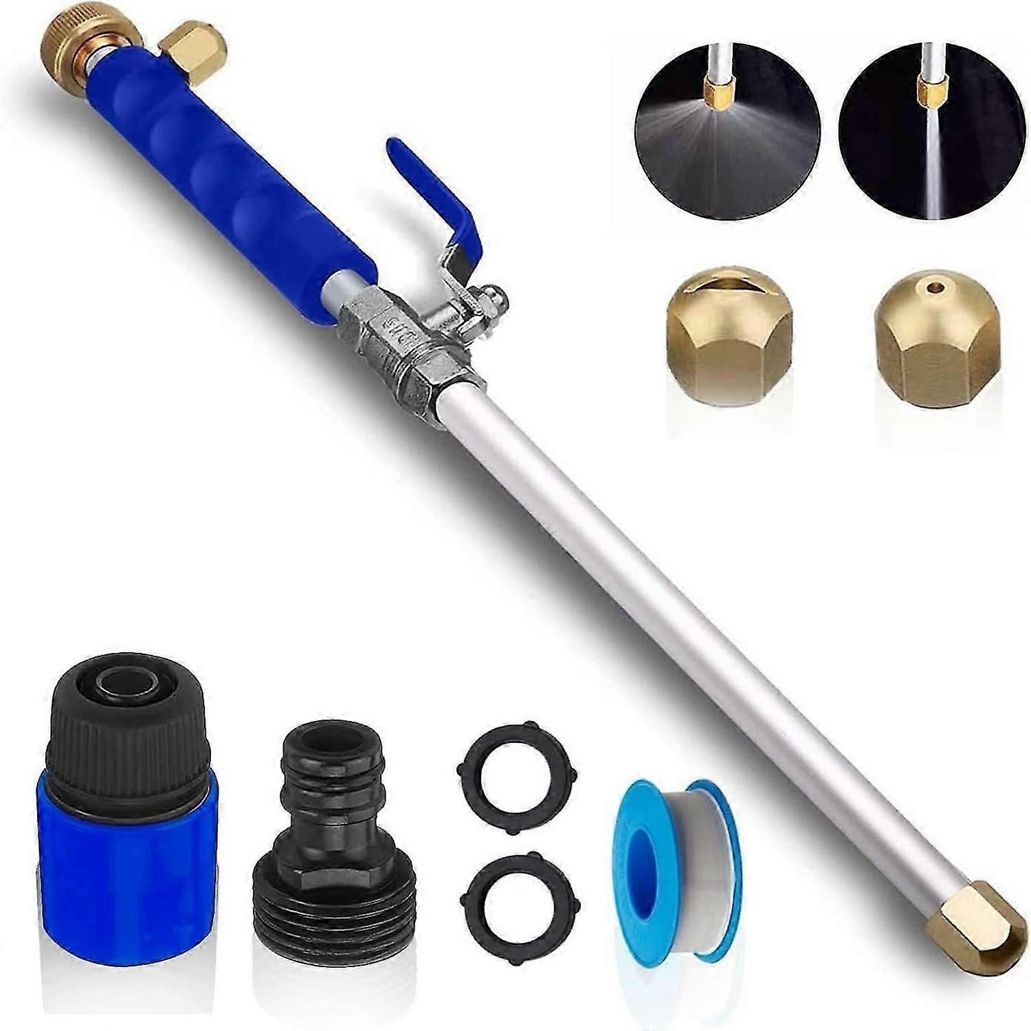 Jet Nozzle Power Washer for Garden Hose Hydro Jet Nozzle High-Pressure Cleaning Tool with 2 Different Nozzles and Hose Quick Connectors
