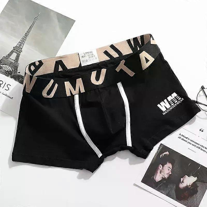 Men's Boxy Underwear Male Cotton Breathable Comfortable Sweat Absorption Boxer Shorts Youth Mid-rise U Convex Pouch Sports Trunk