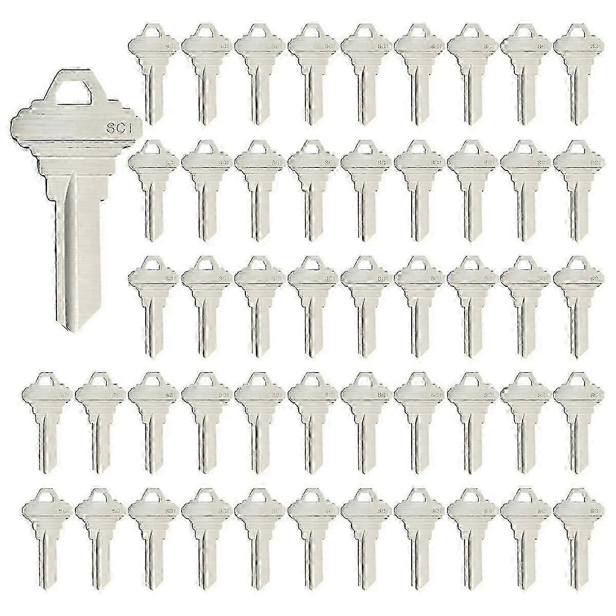 Pack of 100 Blank House and Office Brass Key Blanks in Silver Finish