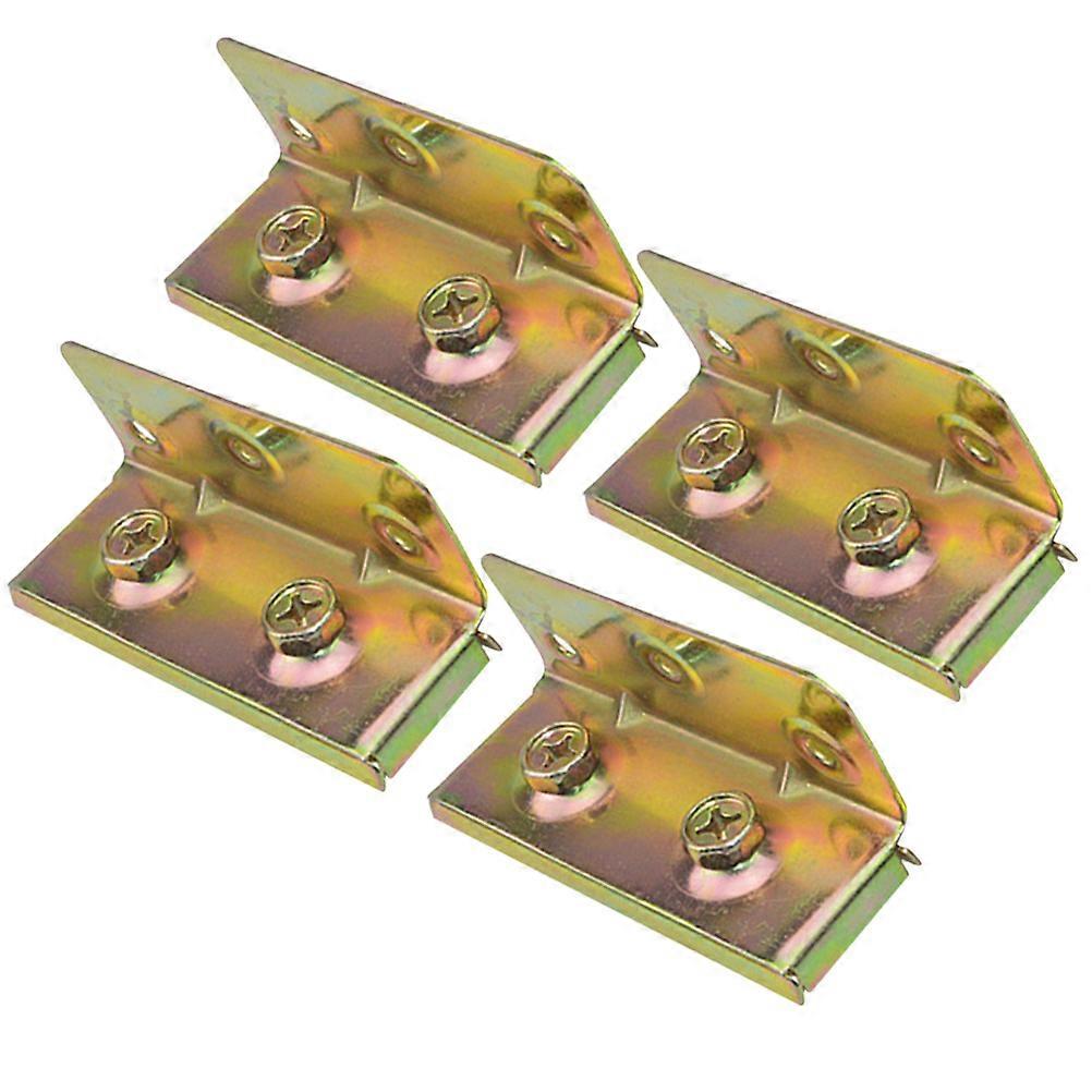 Bed Hardware Bracket Bed Hinge Universal Strong and Iron Material 8.2X3CM Golden 4Pcs