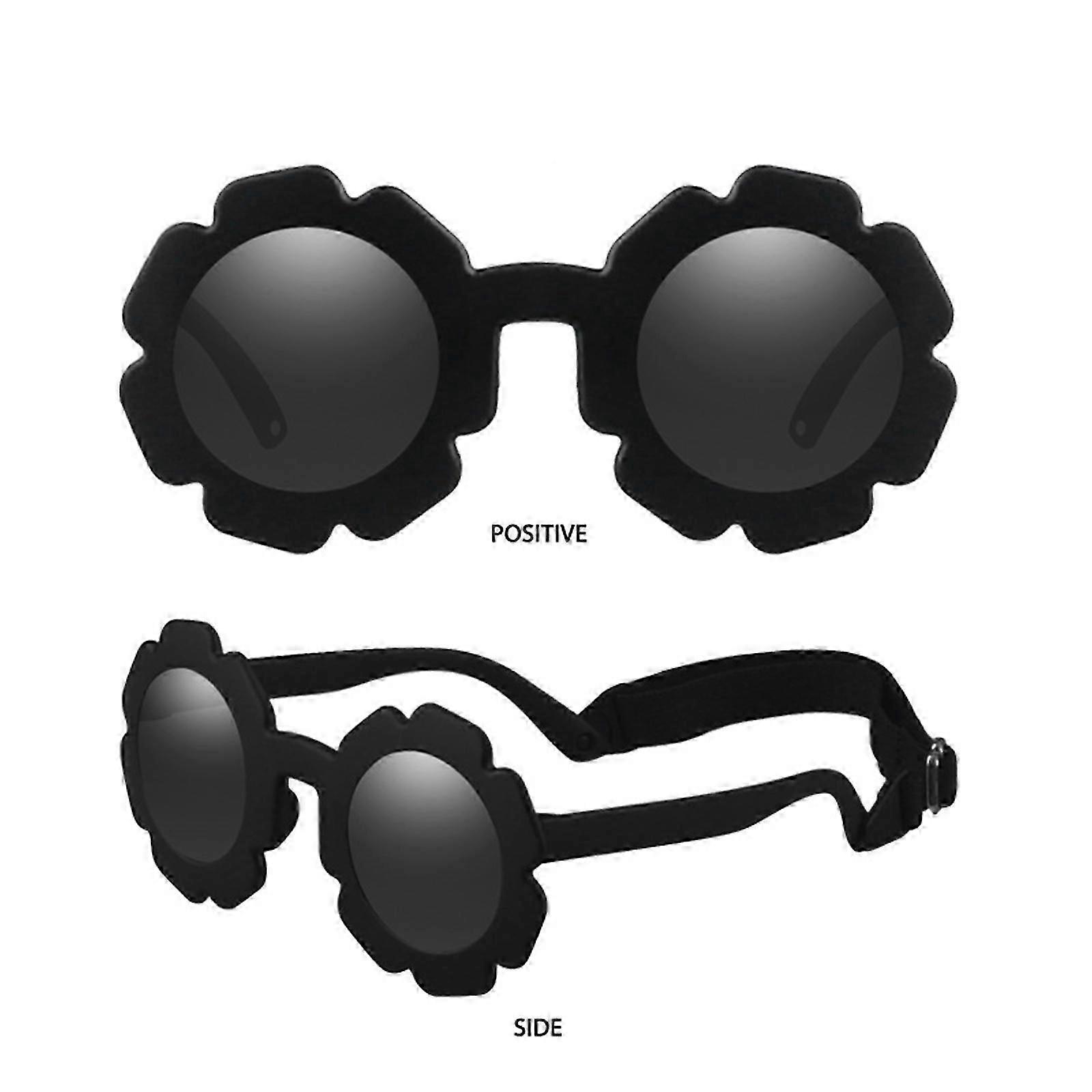 Lunettes de soleil polarisées flexibles pour bébé à fleurs pliables avec sangle pour nouveau-nés et filles âgées de 0 à 24 mois