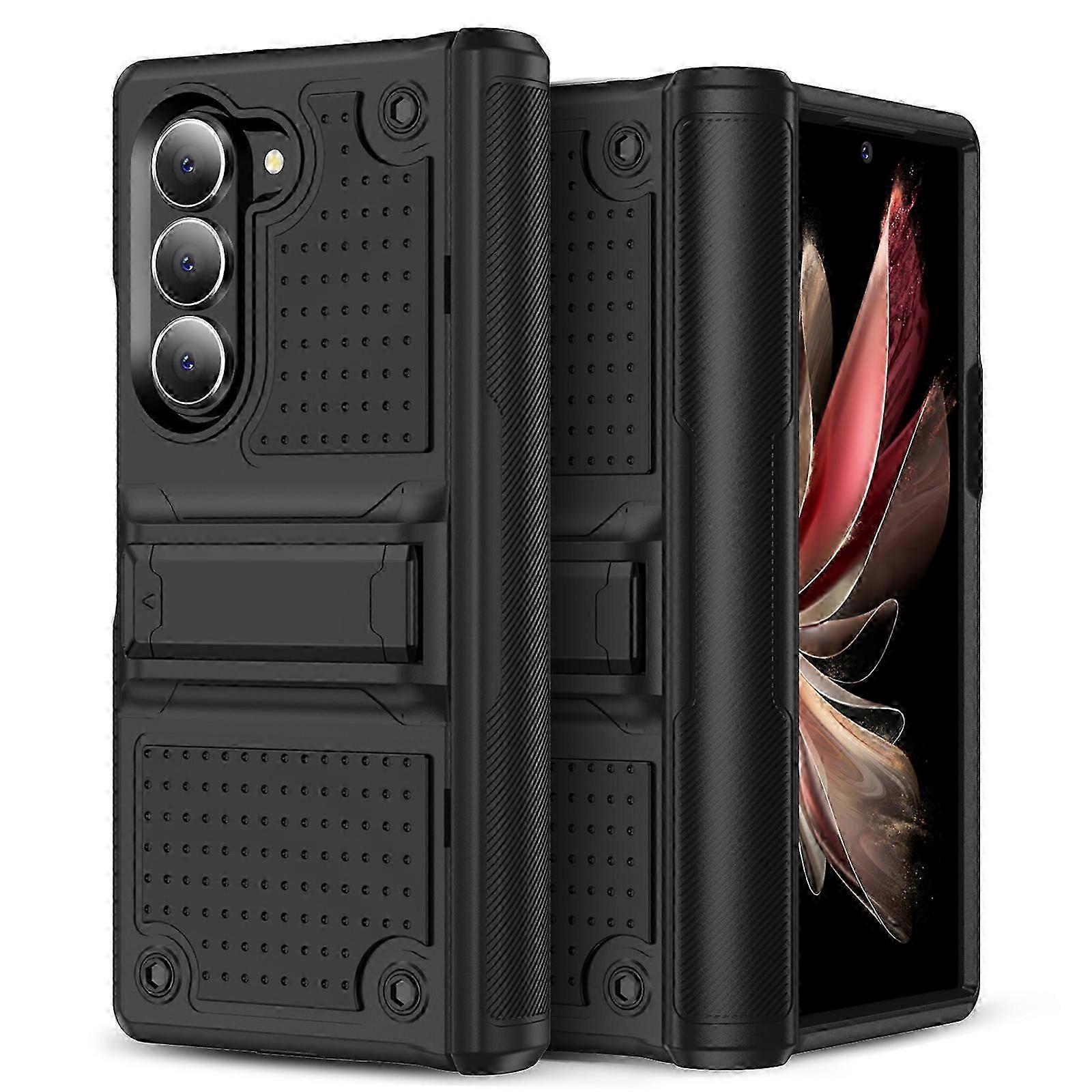 for Samsung Galaxy Z Fold 6 Case with Kickstand, Slim Fit Shockproof Durable Hard PC Soft TPU Cover Case for Samsung Galaxy Z Fold6