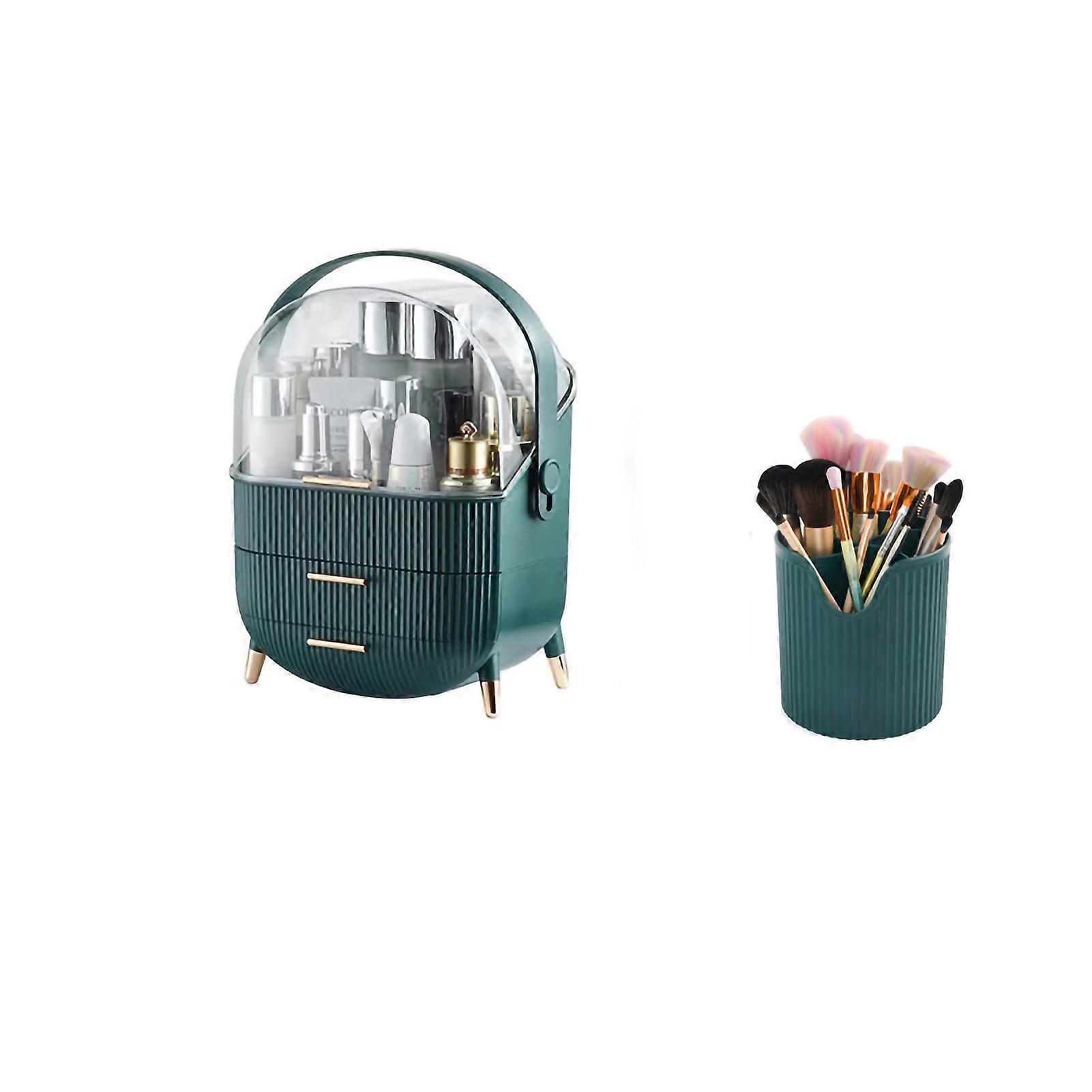 Cosmetic Drawer Storage Box Multifunctional Makeup Storage Case with Handle for Bathroom Counter