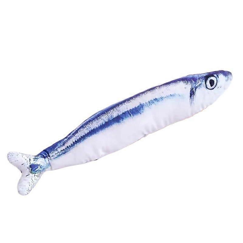 Cat toy, training, entertainment, fish, plush, cushion, simulation, fish, cat, catnip, interactive chew toy, pet supplies (Saury)