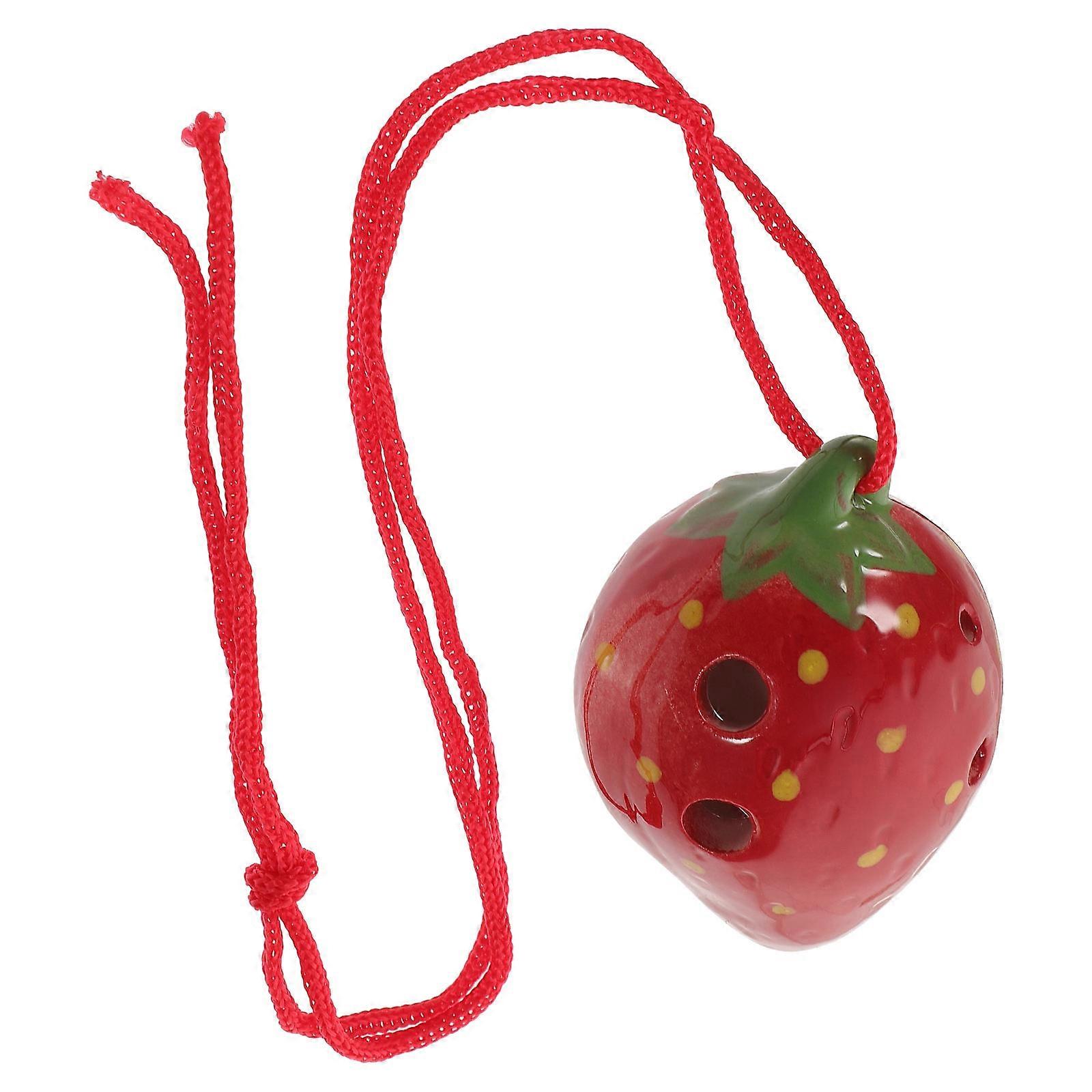 Children Ocarina Instrument Strawberry Shaped Students Practice Instrument .50X5.60X4.50CM 1Set