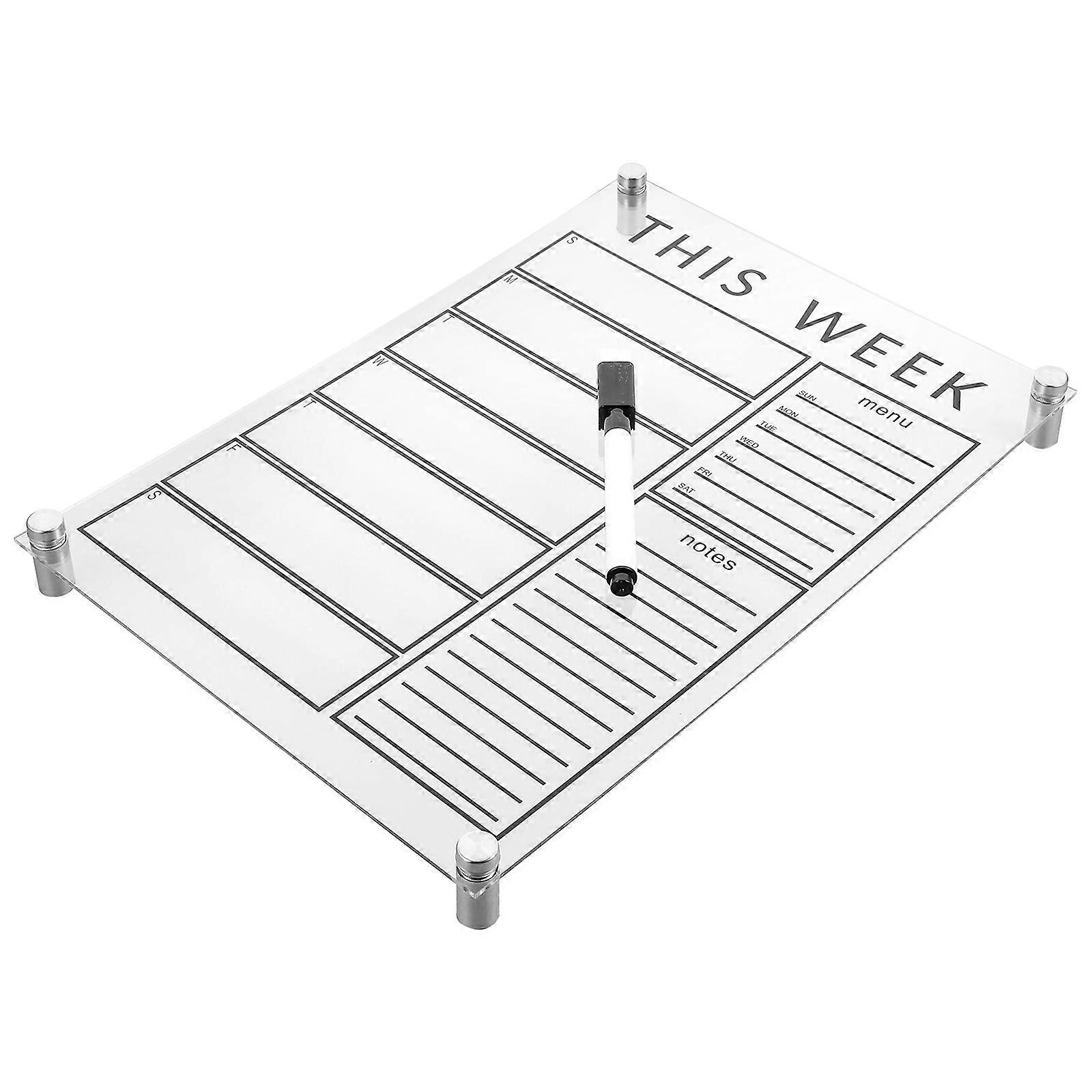 Weekly Planner Board Erasable Planning Weekly Reminder Board for Home 29.7X21CM Acrylic Writing 1 Set