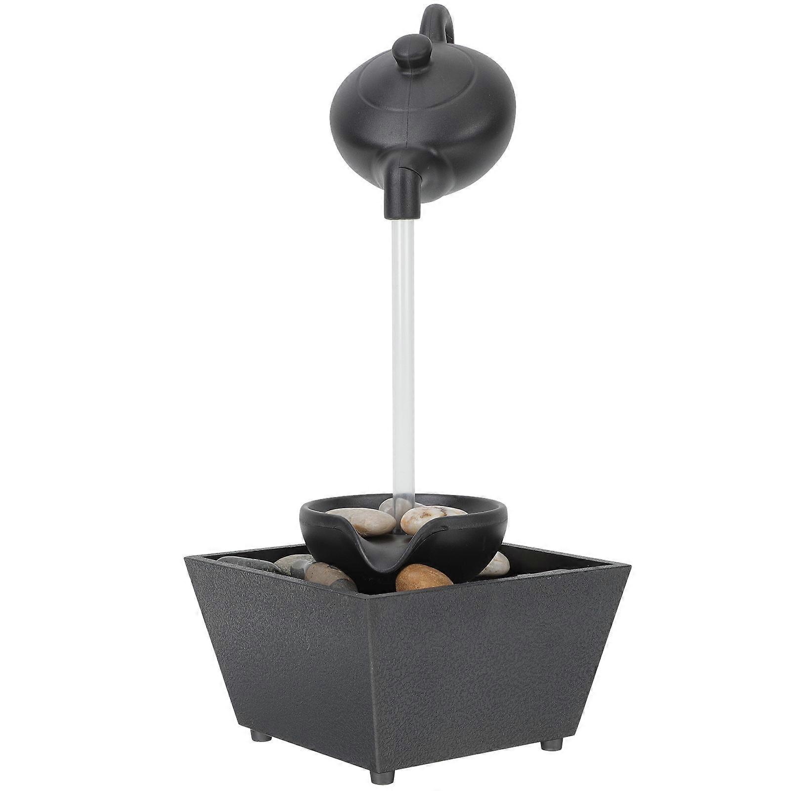 Desktop Fountain Ornament Suspended Teapot Waterfall Decor for Home & Office Elegant Tabletop Water Feature for Relaxation and Zen Atmosphere